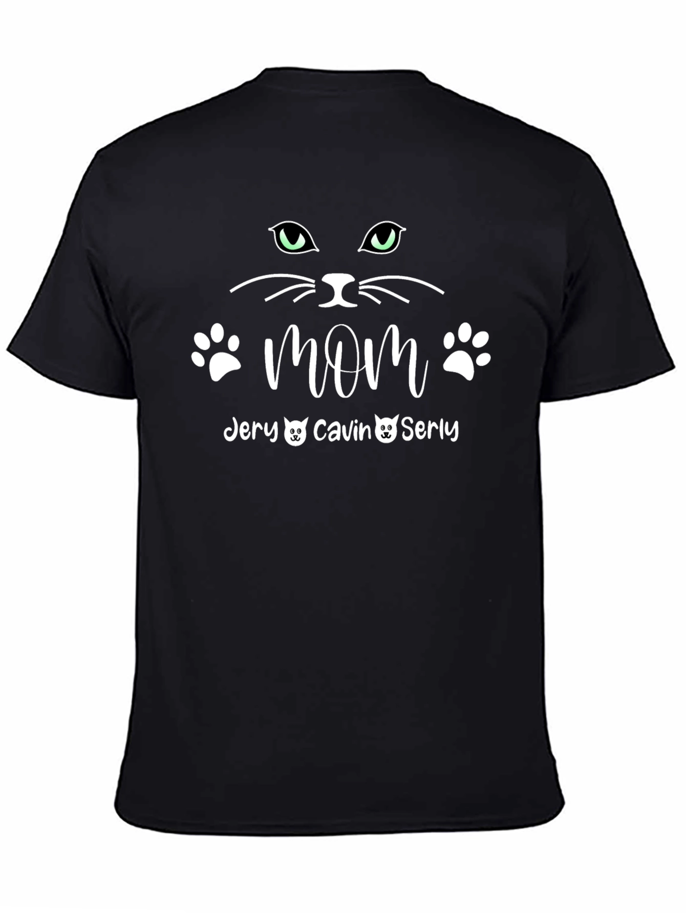 Black Cat Mom Personalized T-Shirt view 4