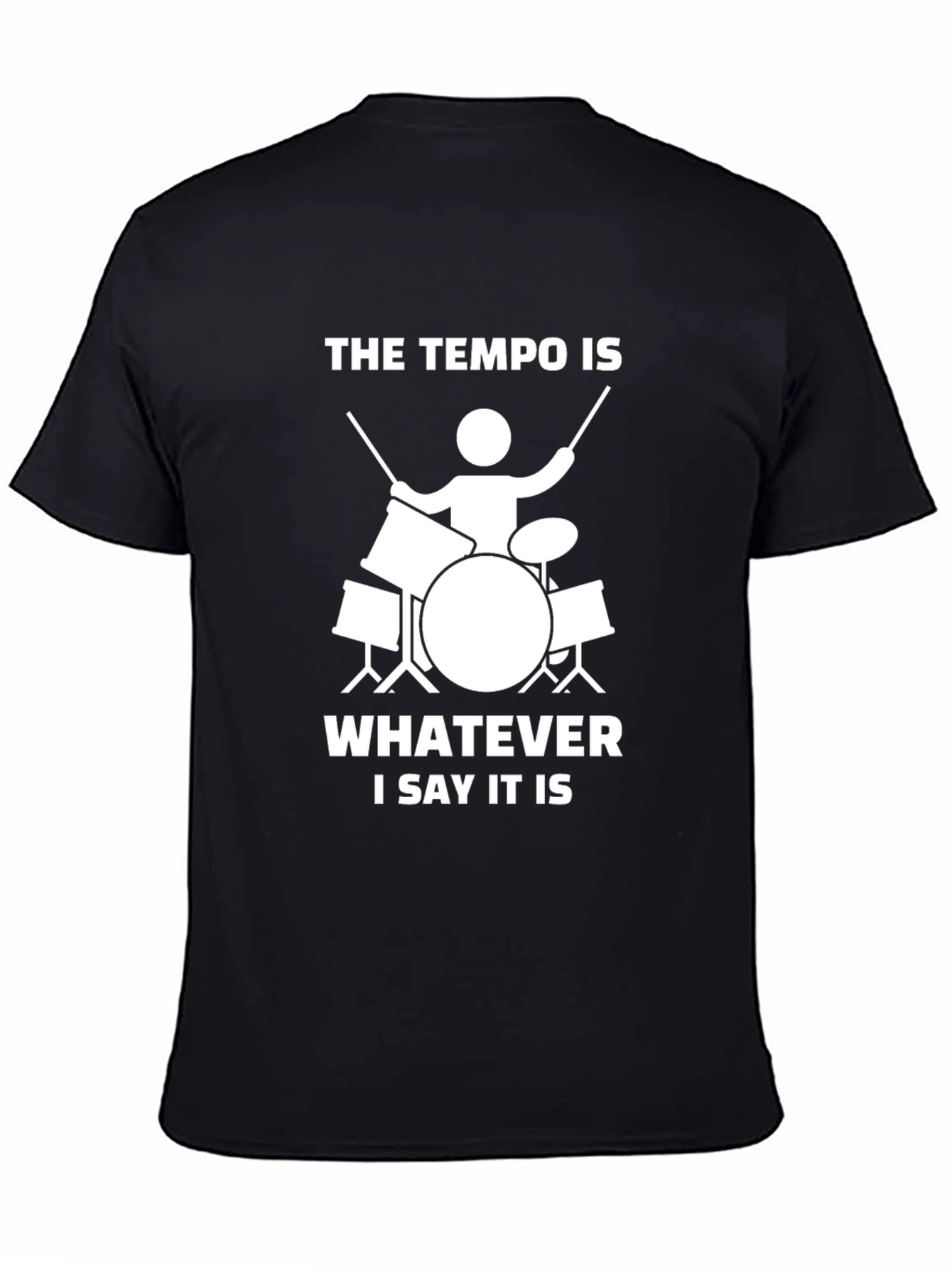Black Tempo Drummer T-Shirt: Music Lover Tee view 4
