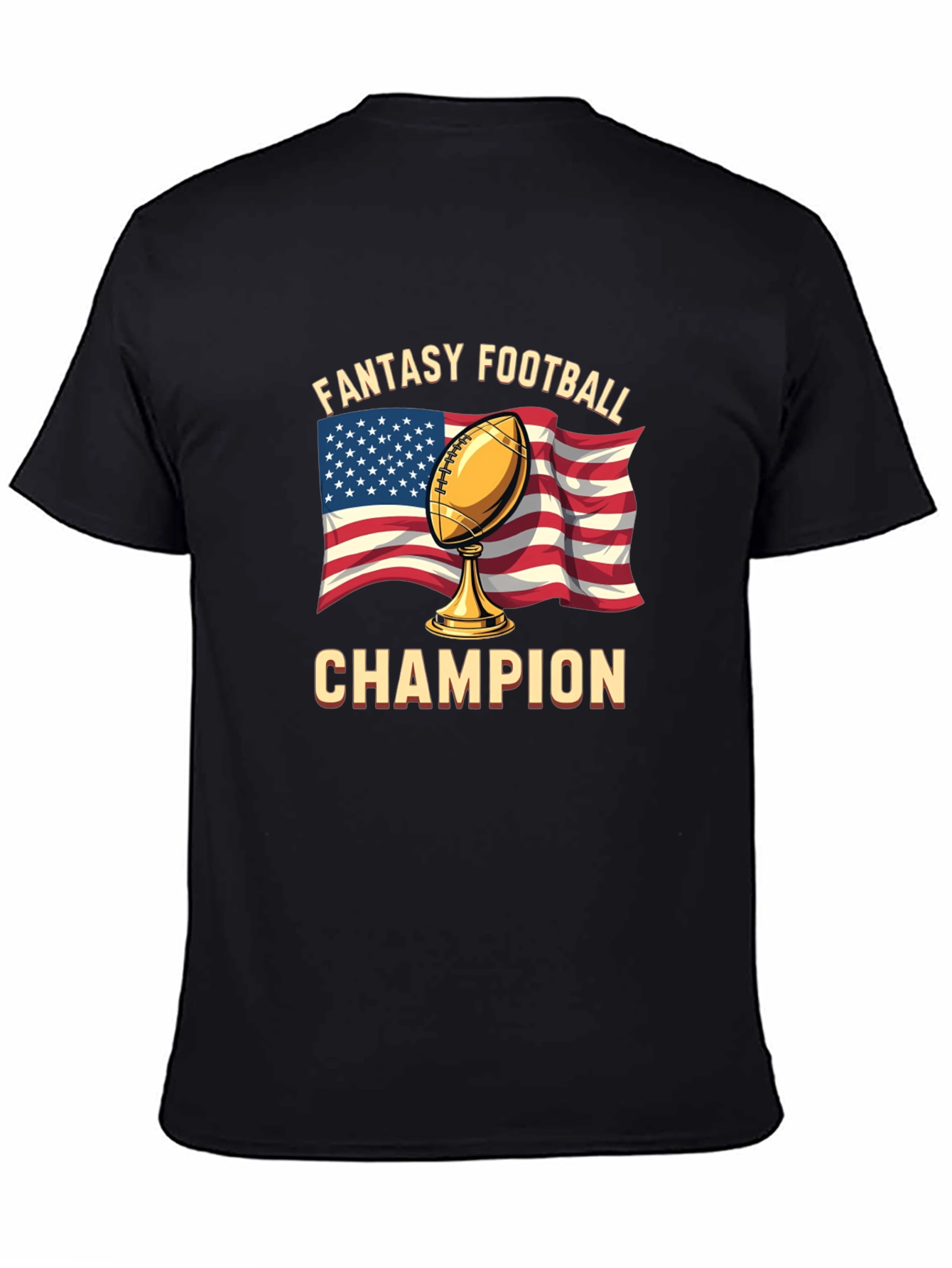 Black Fantasy Football Champion T-Shirt view 4