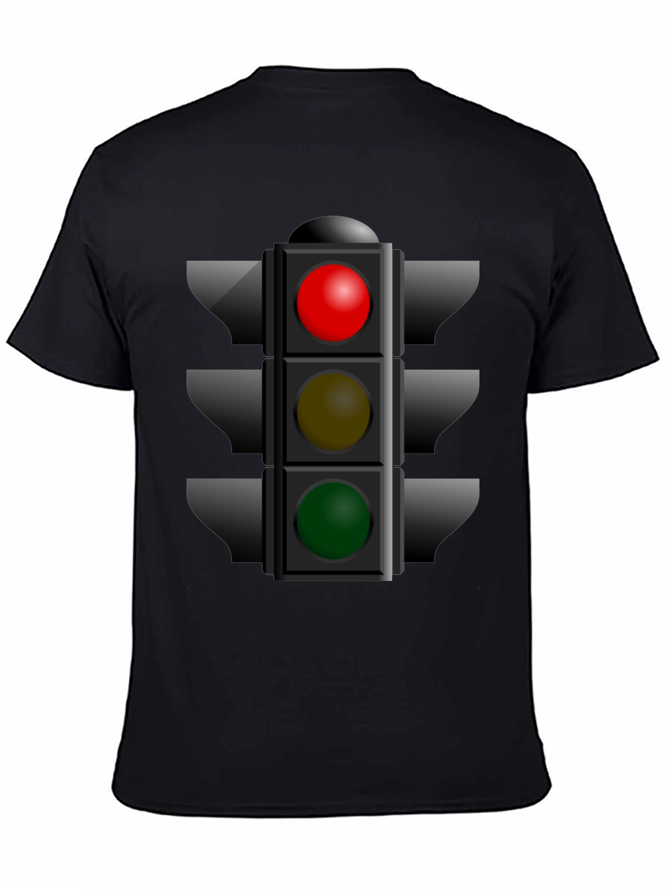 Black Traffic Light Graphic Tee - Novelty Stoplight Shirt view 4