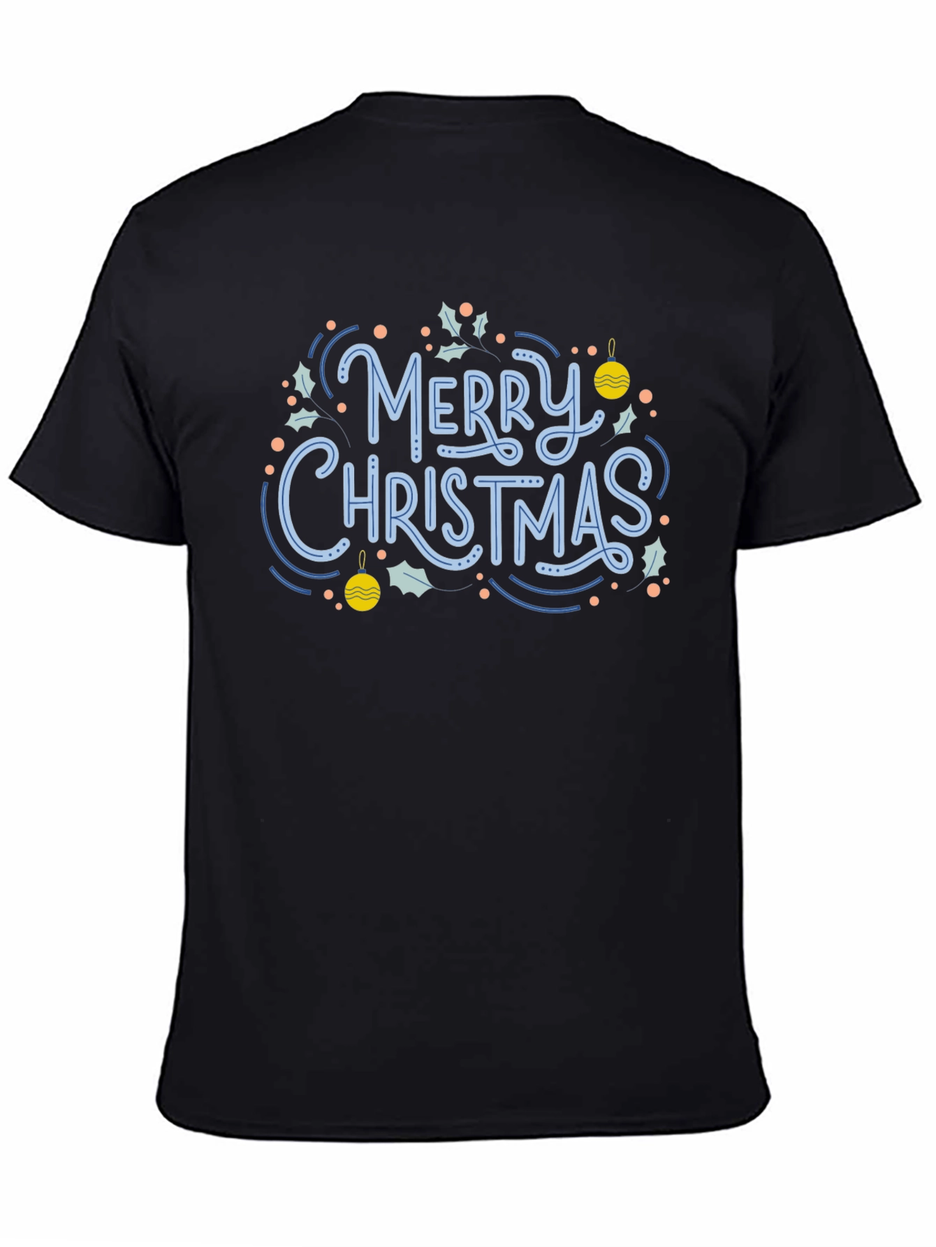 Black Festive Merry Christmas Graphic Tee view 4
