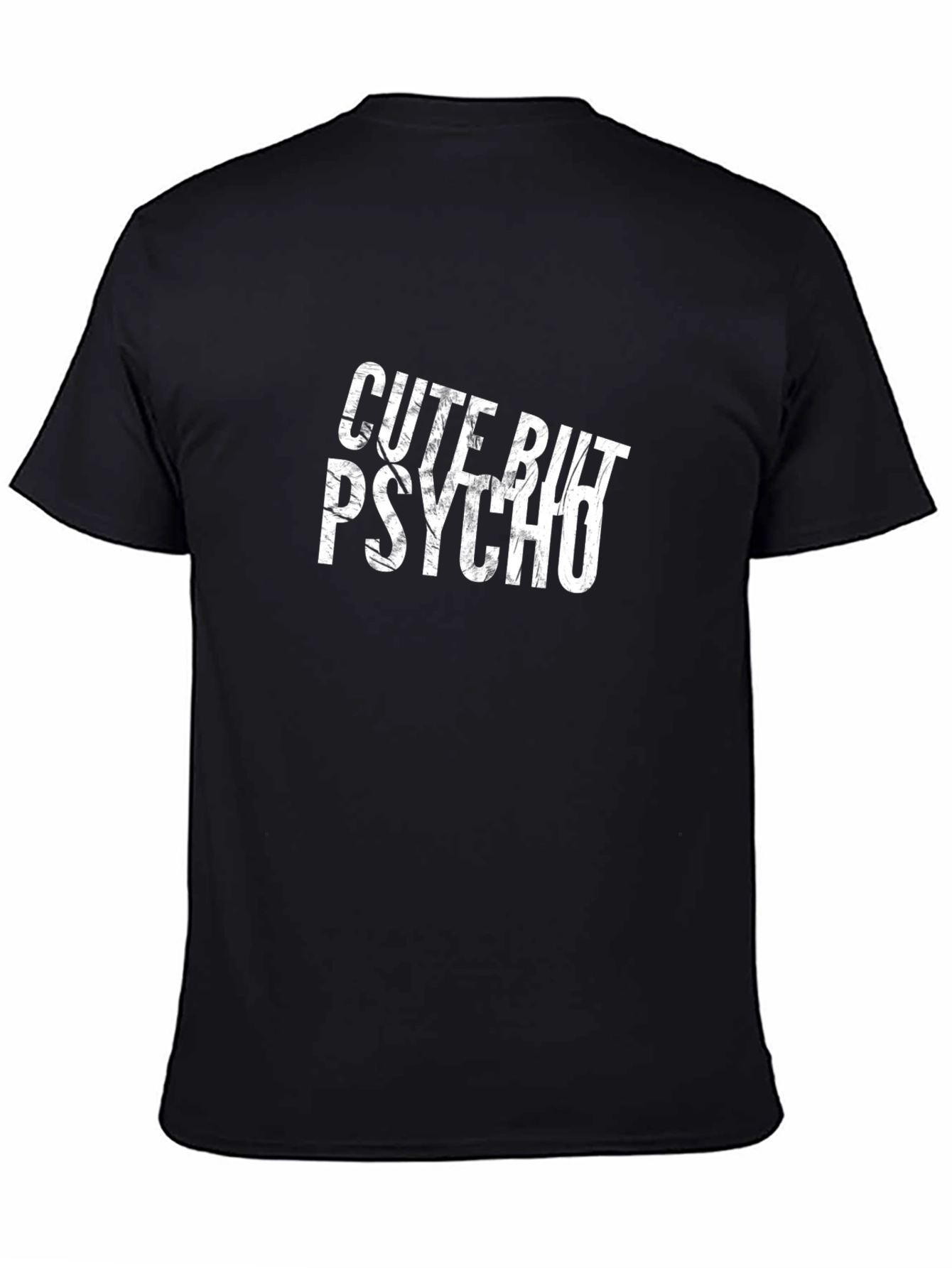 Black Cute But Psycho Black Graphic T-Shirt view 4