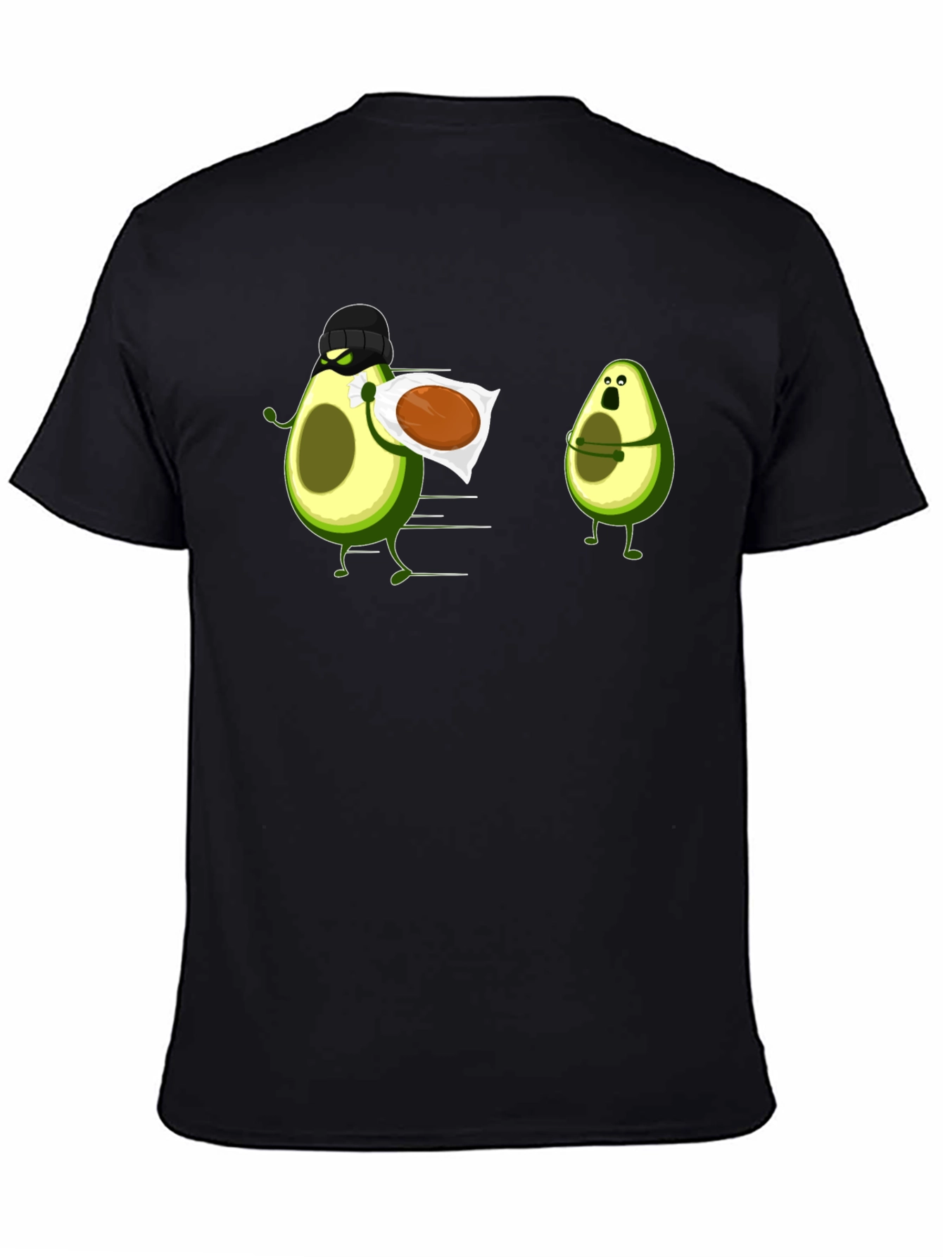 Black Avocado Thief Graphic Tee - Funny Fruit Humor view 4