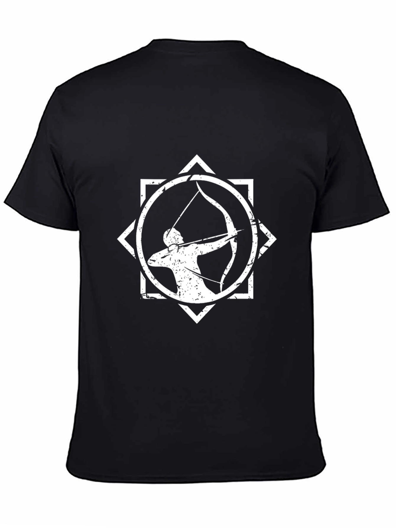 Black Archer Graphic T-Shirt - Distressed Design view 4