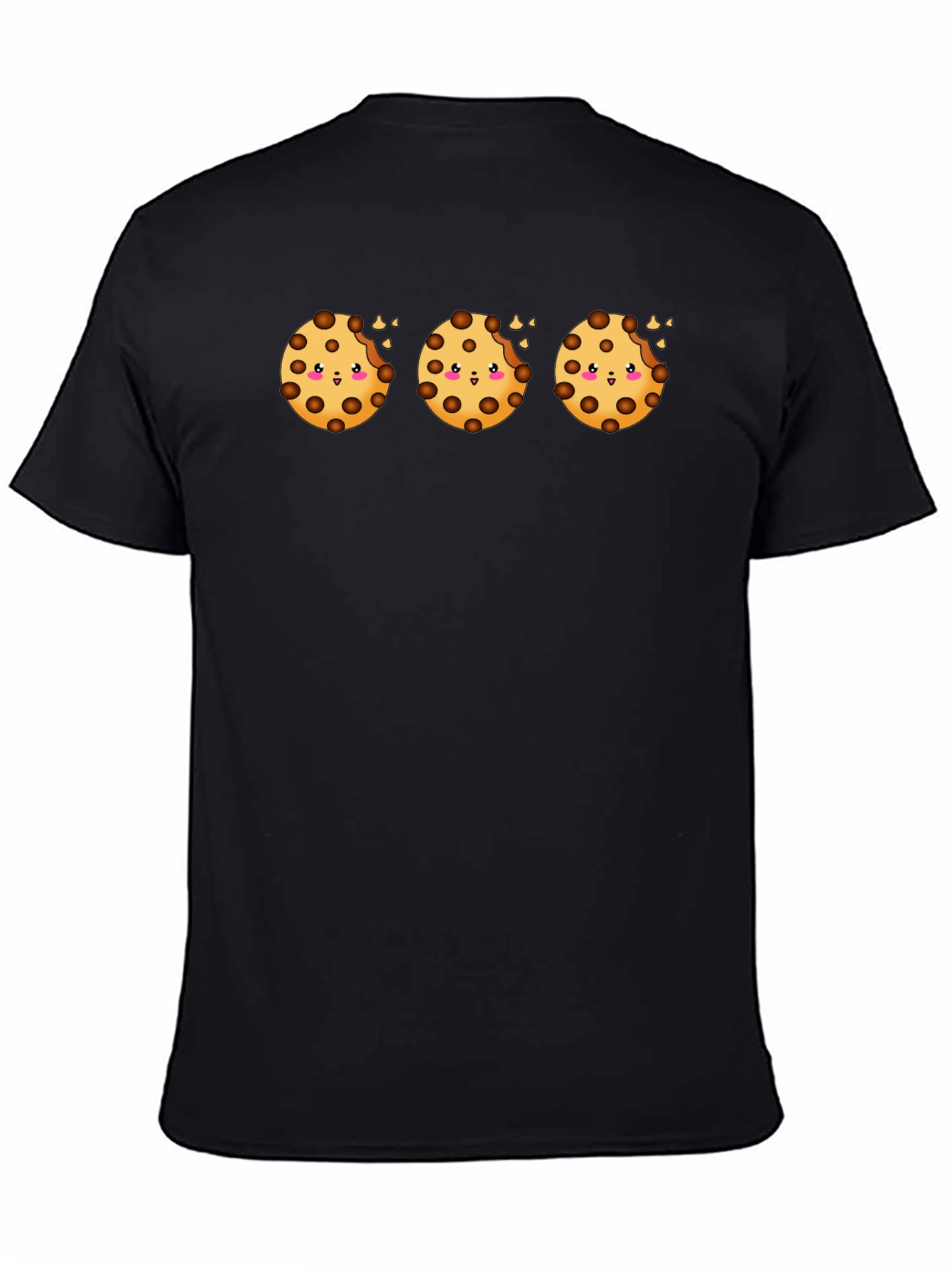 Black Cute Cookie Bites T-Shirt view 4