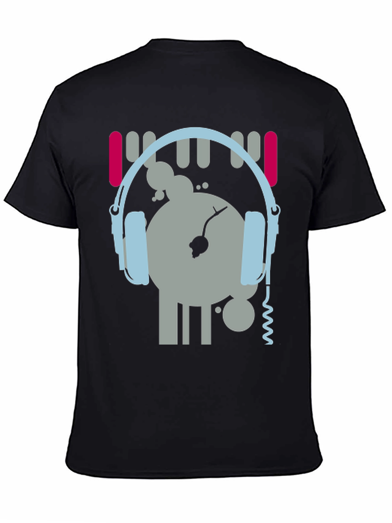 Black DJ Graphic Tee - Music Lover's Black T-Shirt view 4