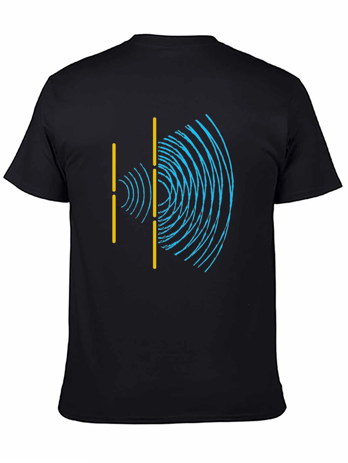 Black Wave Interference Black T-Shirt - Science Physics Tee view 4