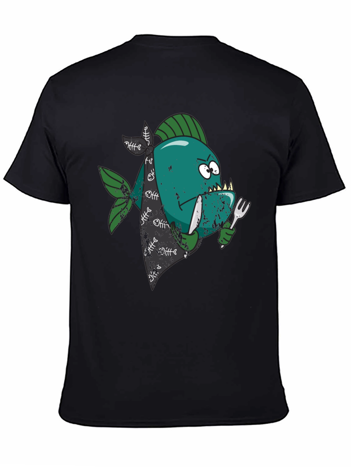 Black Piranha Black T-Shirt view 4