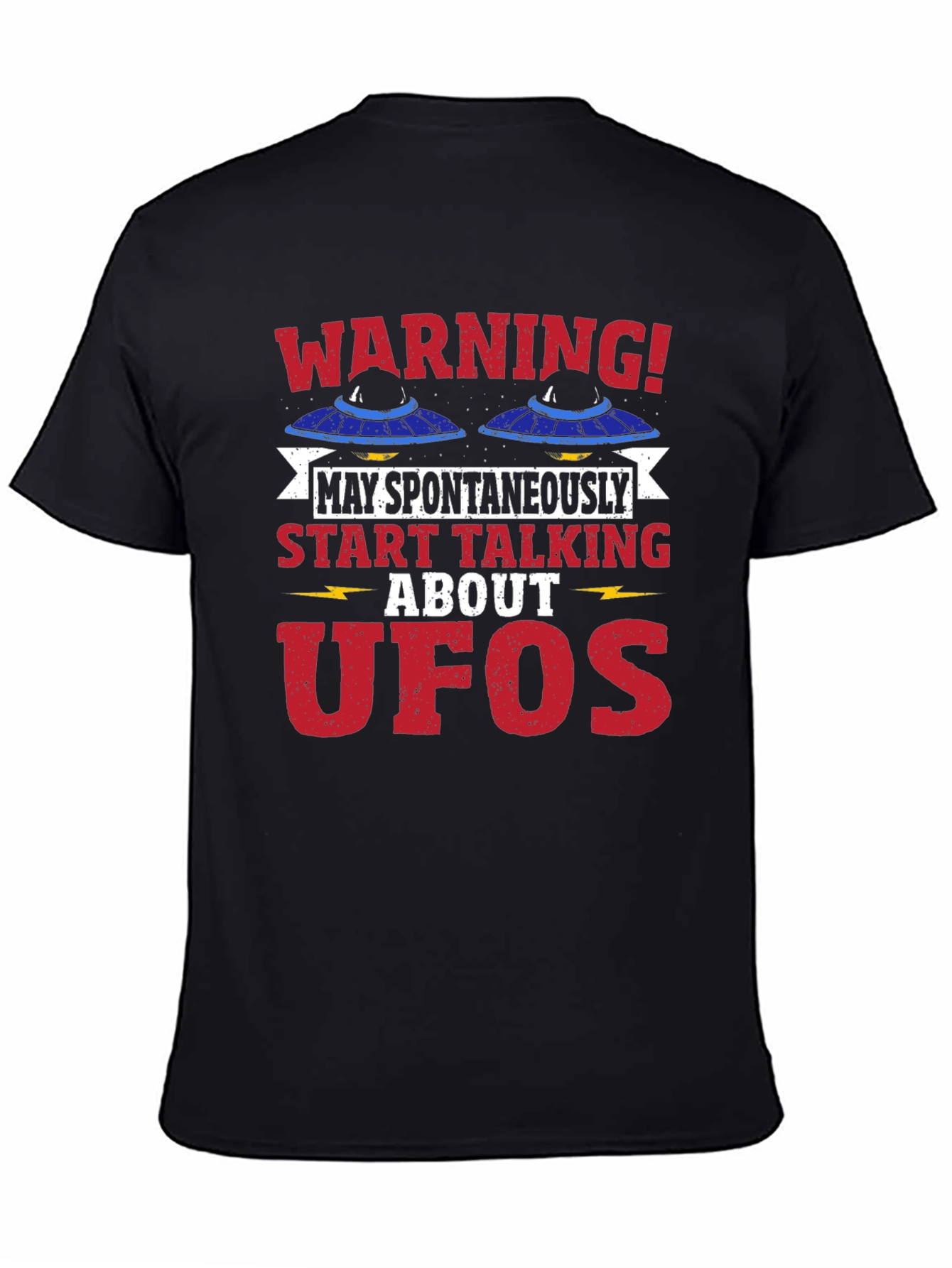 Black UFO Conversation Starter Graphic Tee view 4