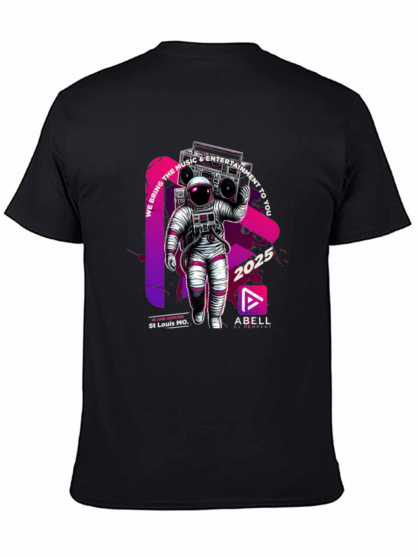 Black Astronaut Music T-Shirt - We Bring the Music view 4