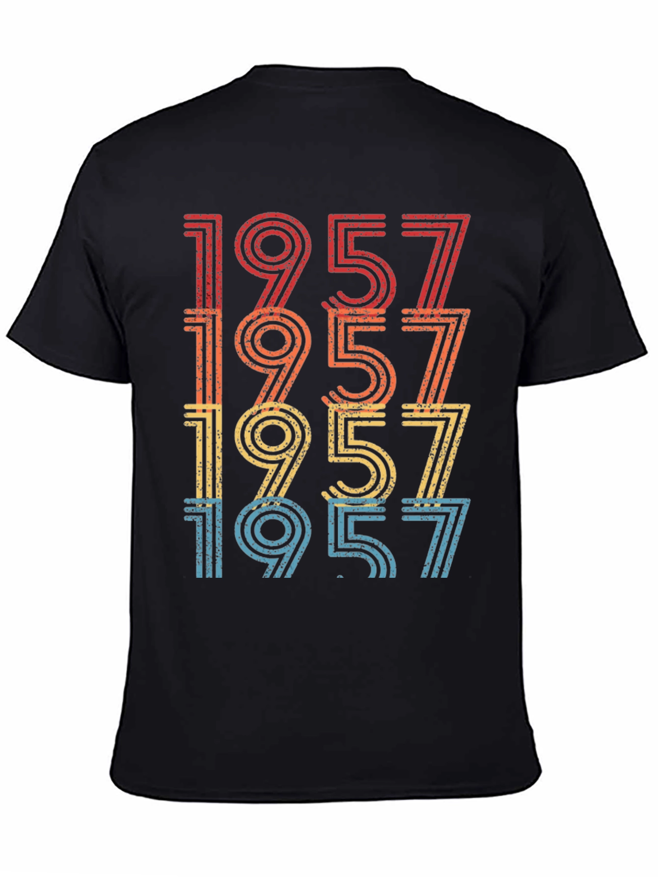 Black Retro 1957 Birthday Graphic T-Shirt view 4