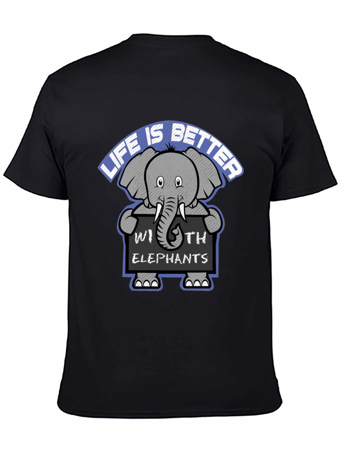 Black Life is Better with Elephants Graphic Tee view 4