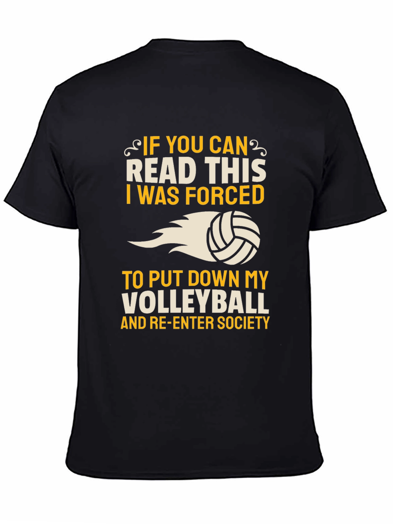 Black Volleyball Forced Re-Entry Society Tee view 4