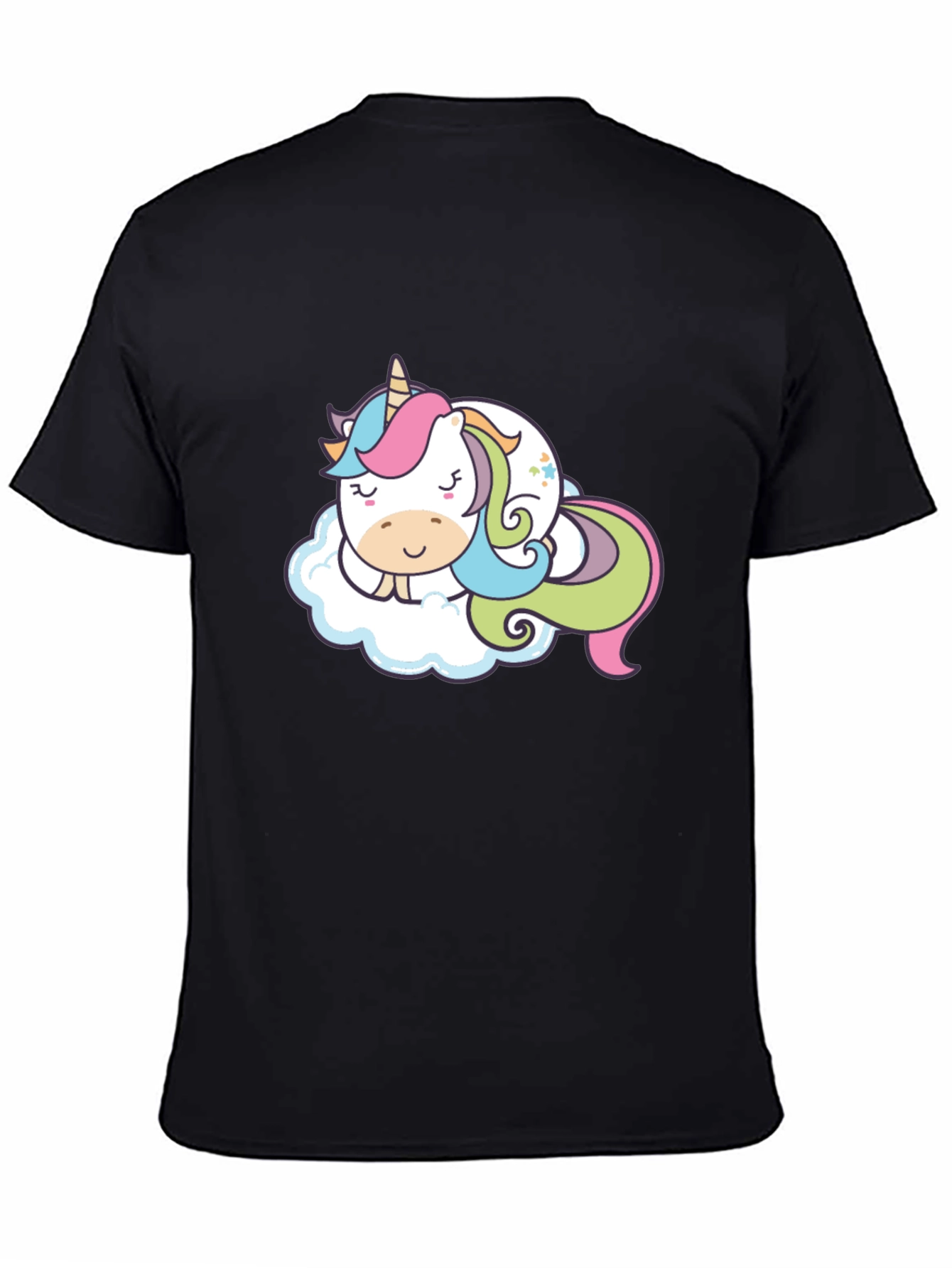 Black Unicorn Cloud Nap Graphic Tee - Black view 4