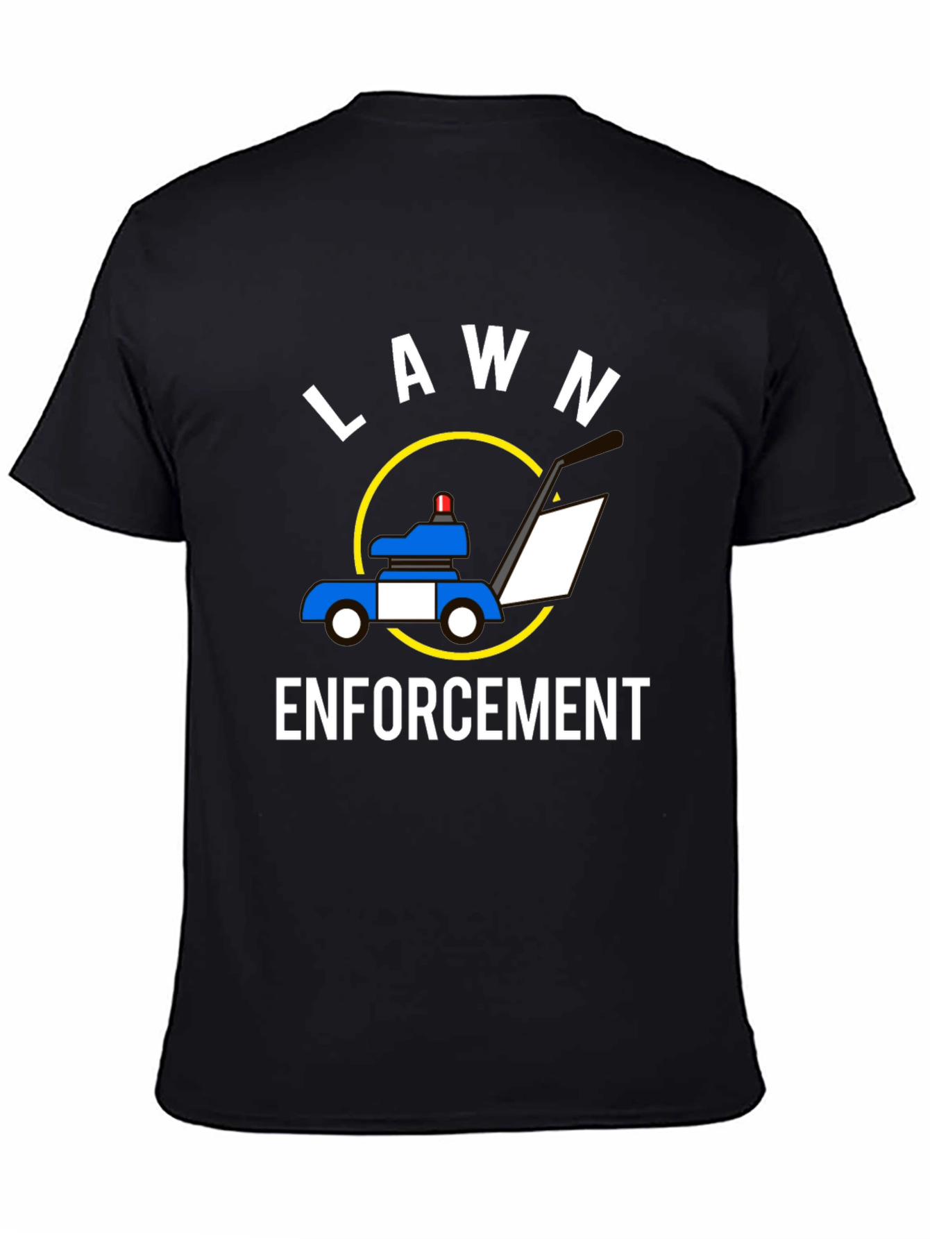 Black Lawn Enforcement T-Shirt - Funny Yard Work Tee view 4