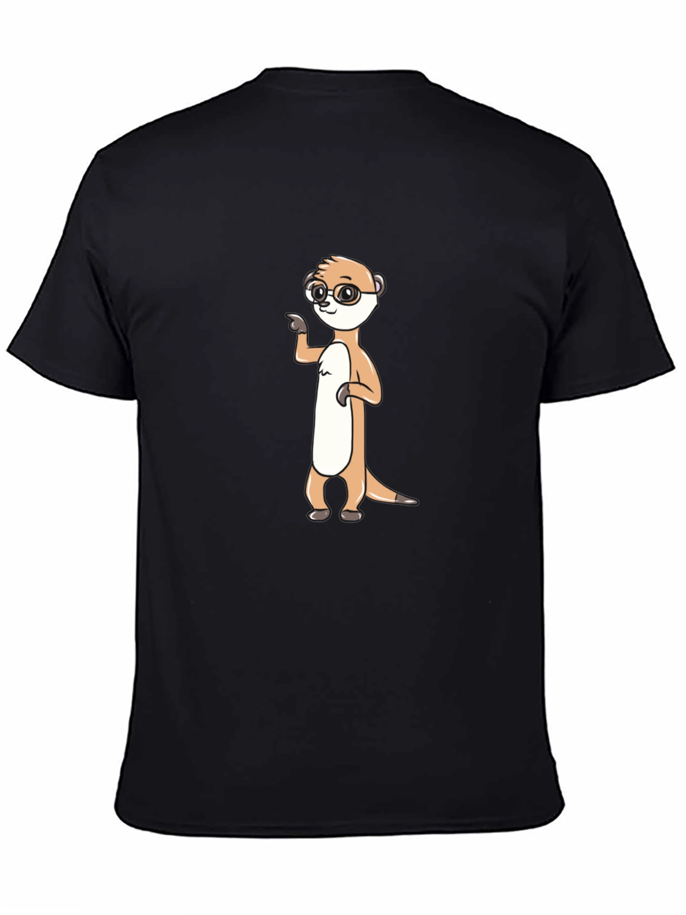 Black Meerkat Wearing Glasses T-Shirt view 4