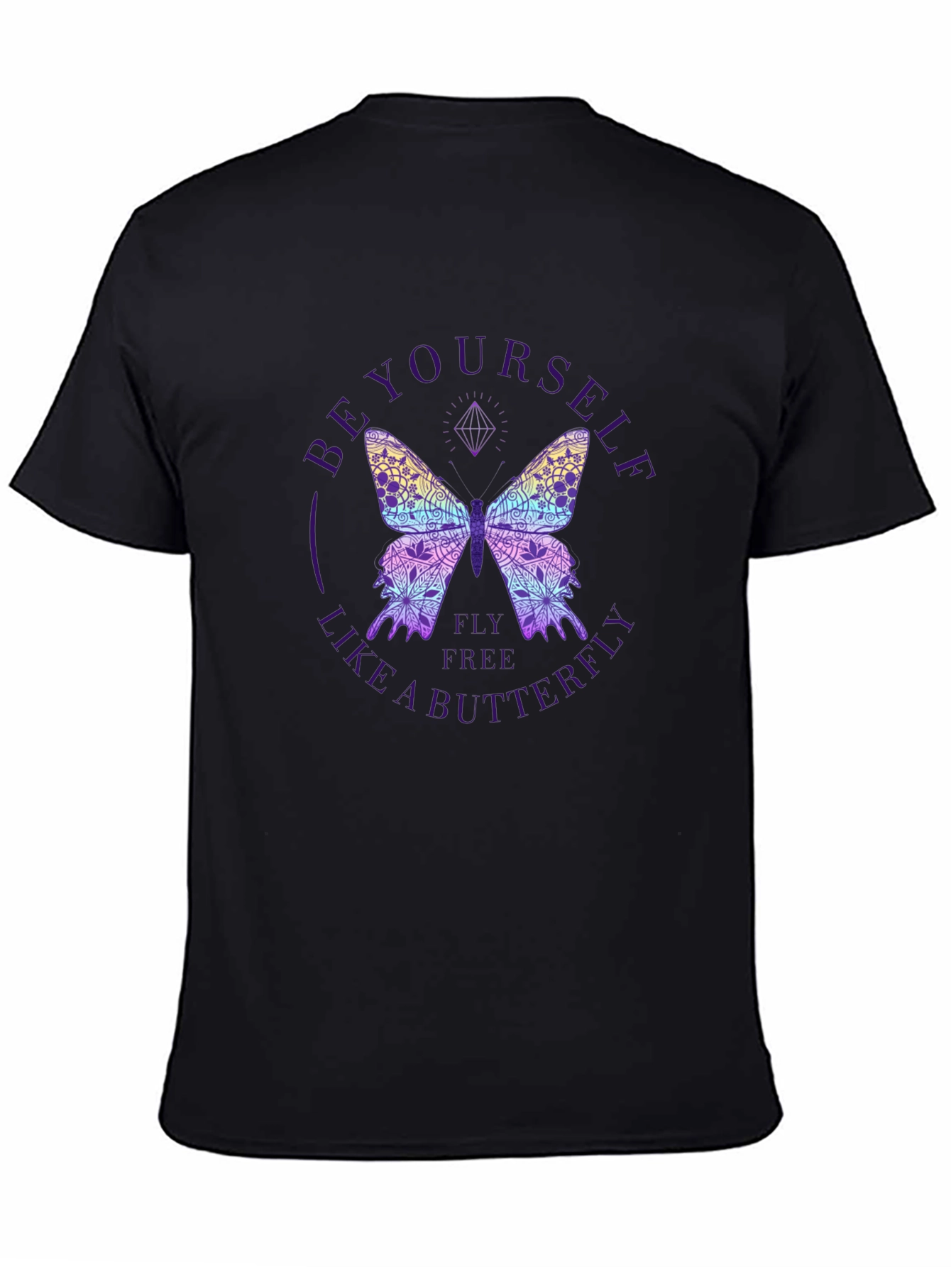 Black Be Yourself Butterfly Graphic Tee view 4