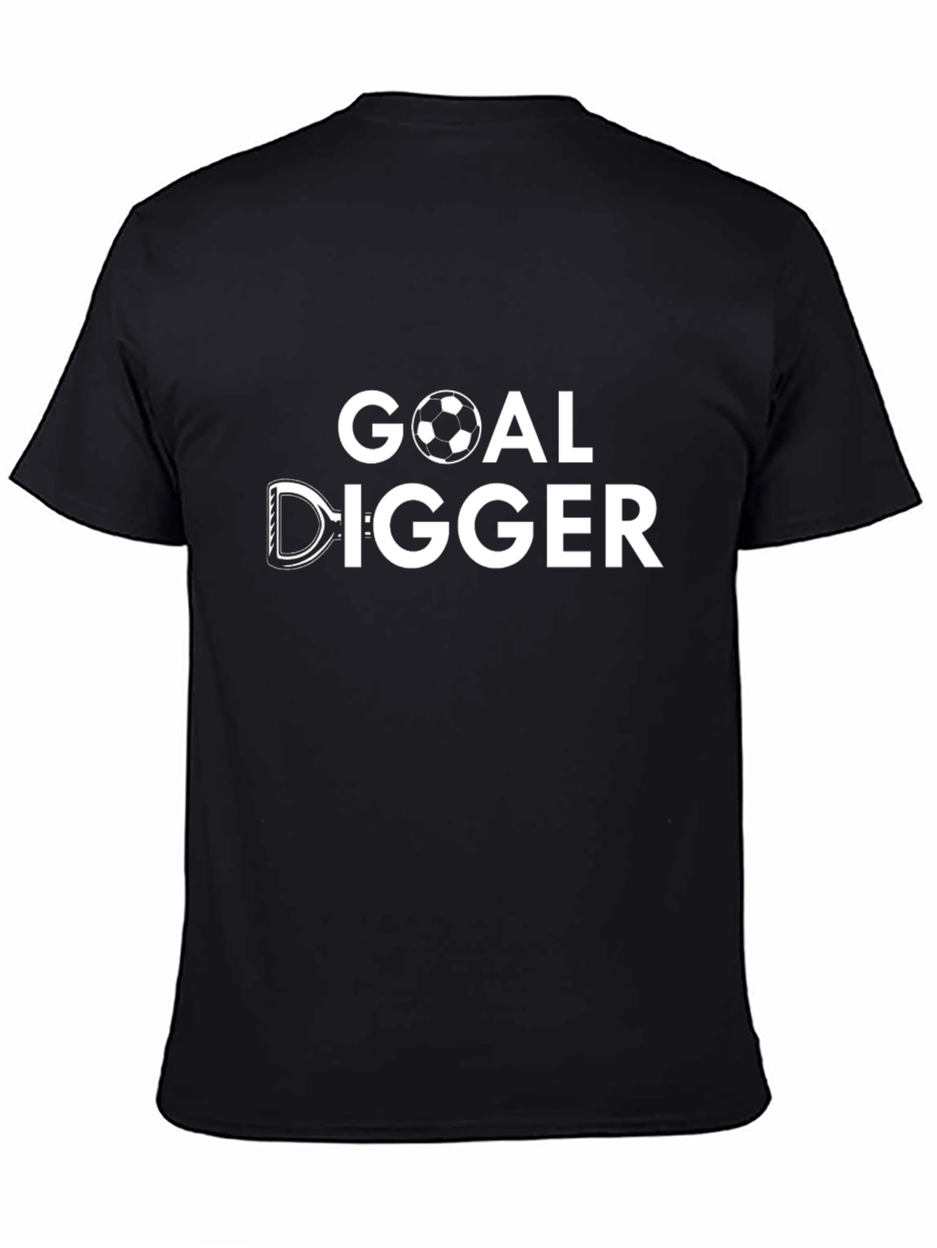 Black Goal Digger Funny Soccer Graphic T-Shirt view 4