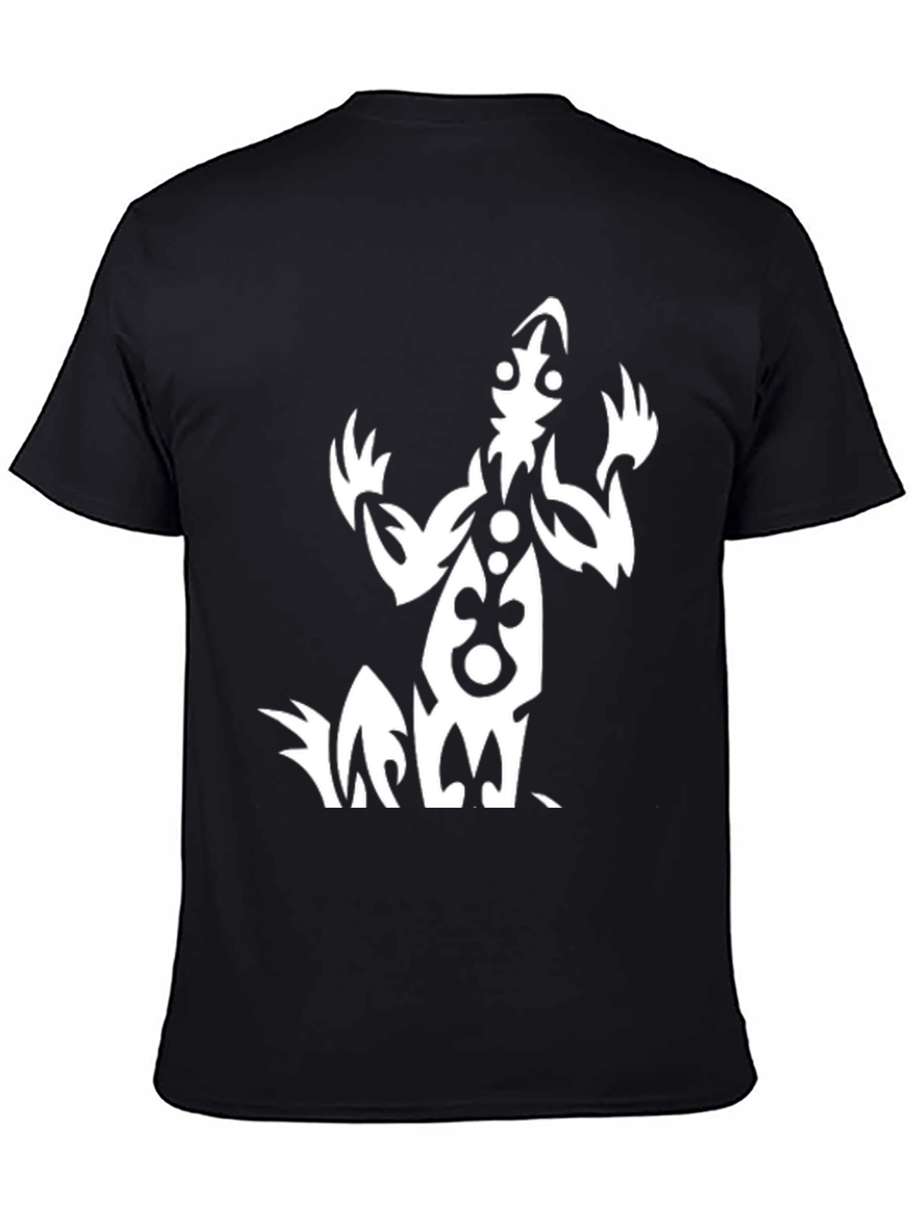 Black Tribal Design Black T-Shirt view 4