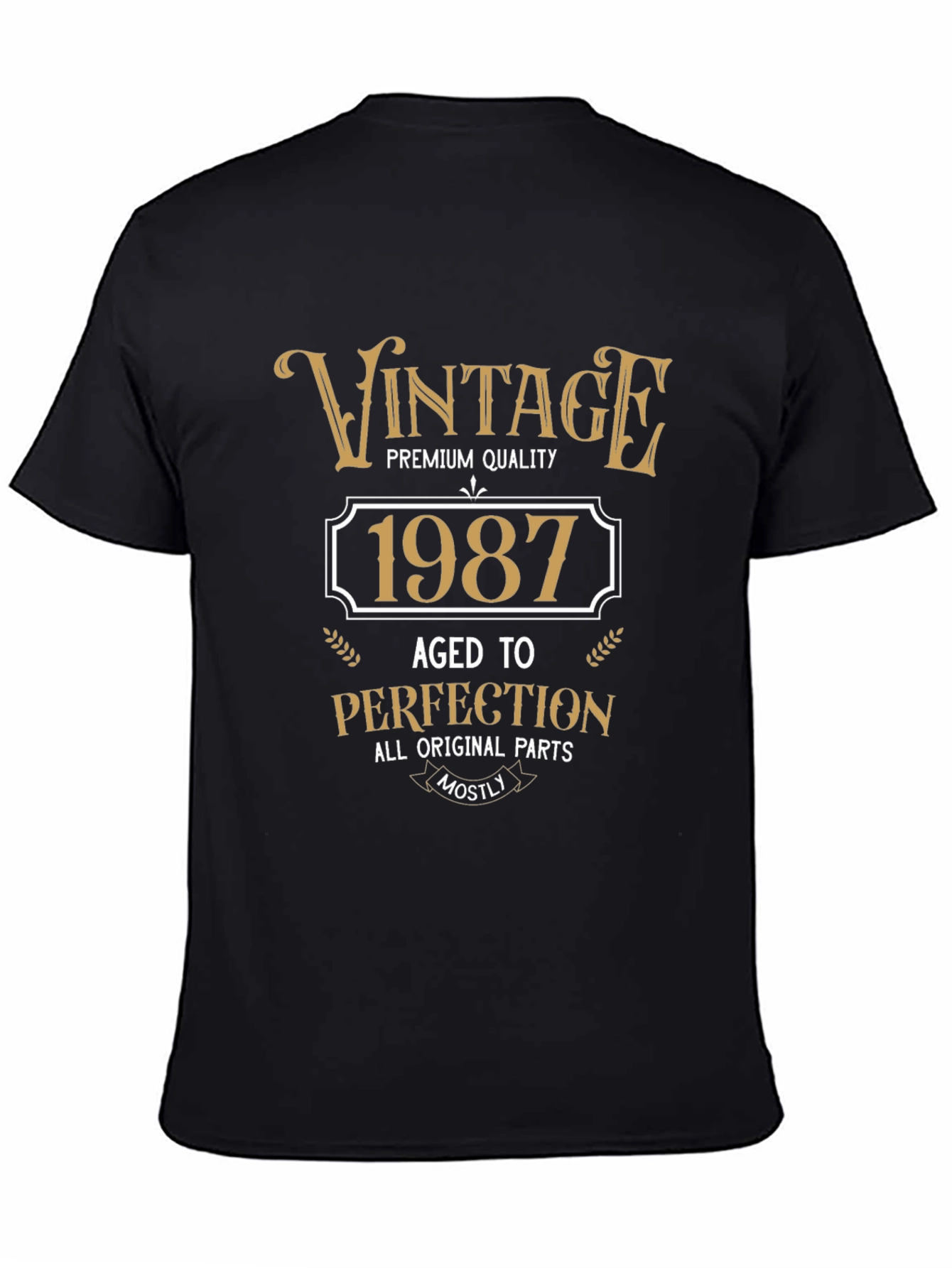 Black Vintage 1987 Aged to Perfection T-Shirt view 4