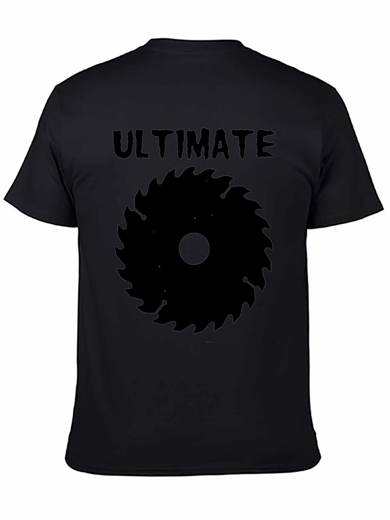 Black Ultimate Saw Blade Graphic Tee - Black Cotton Shirt view 4