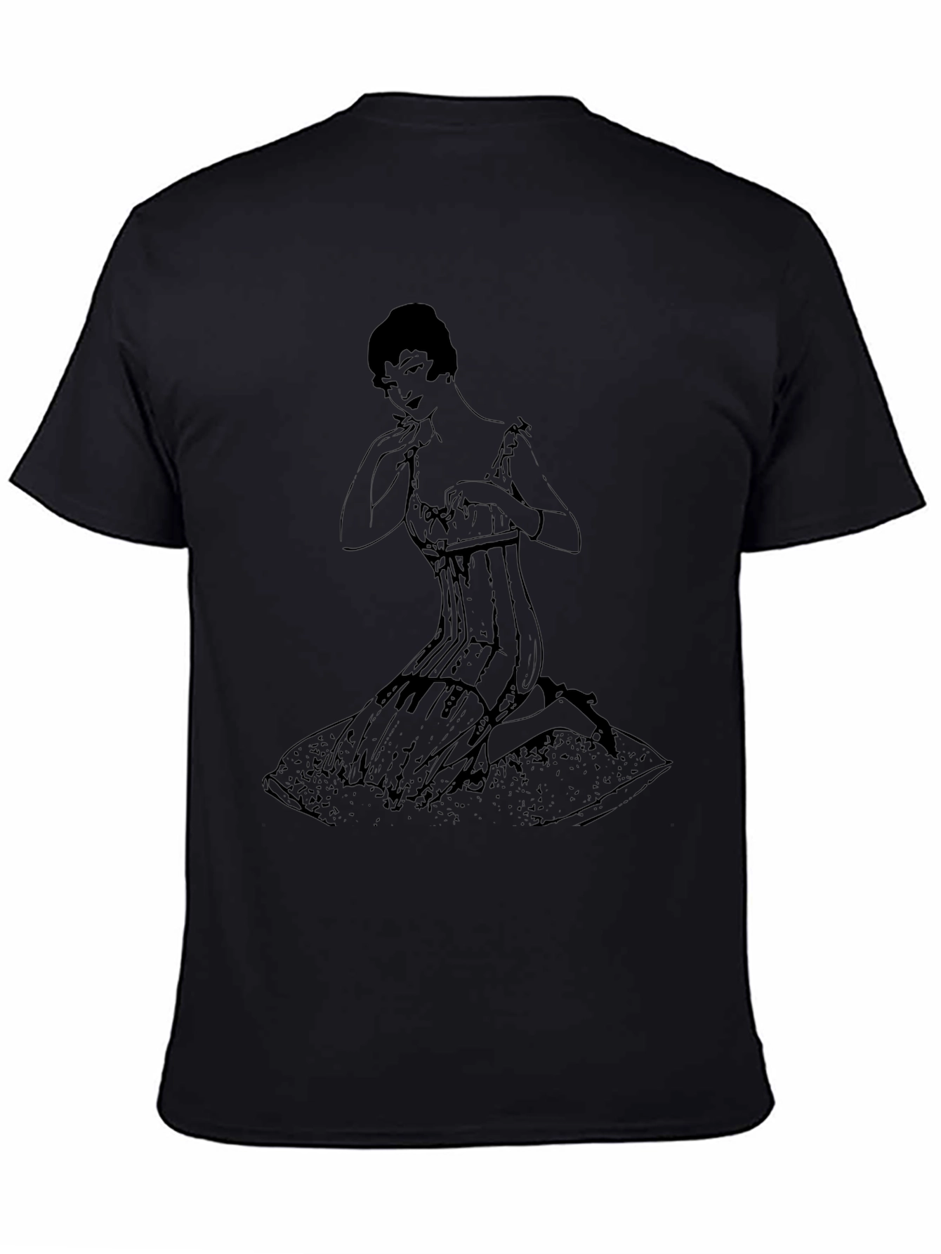 Black Vintage Lady Graphic Tee view 4