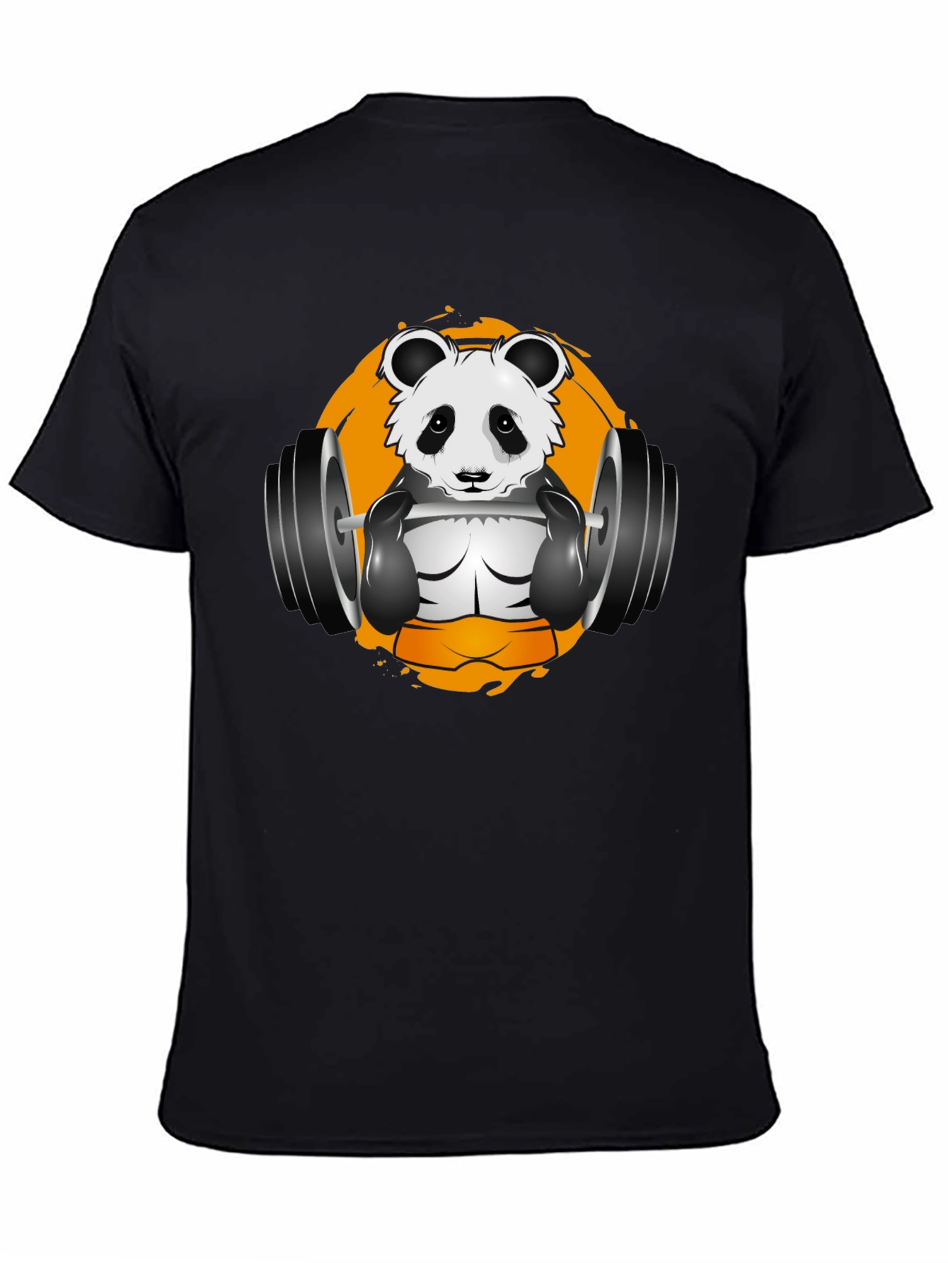 Black Panda Gym T-Shirt - Black Graphic Tee view 4