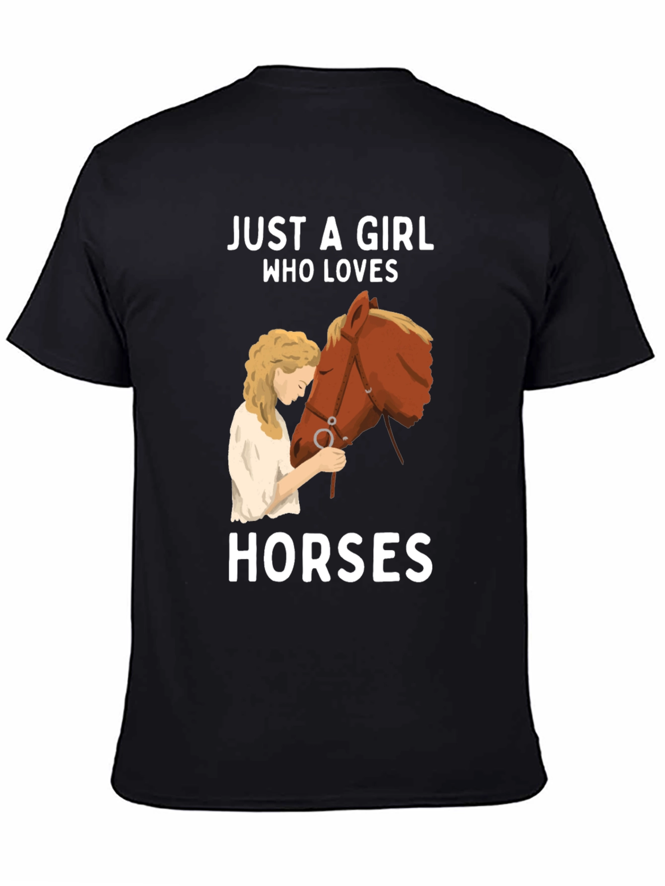 Black Girl Who Loves Horses T-Shirt view 4