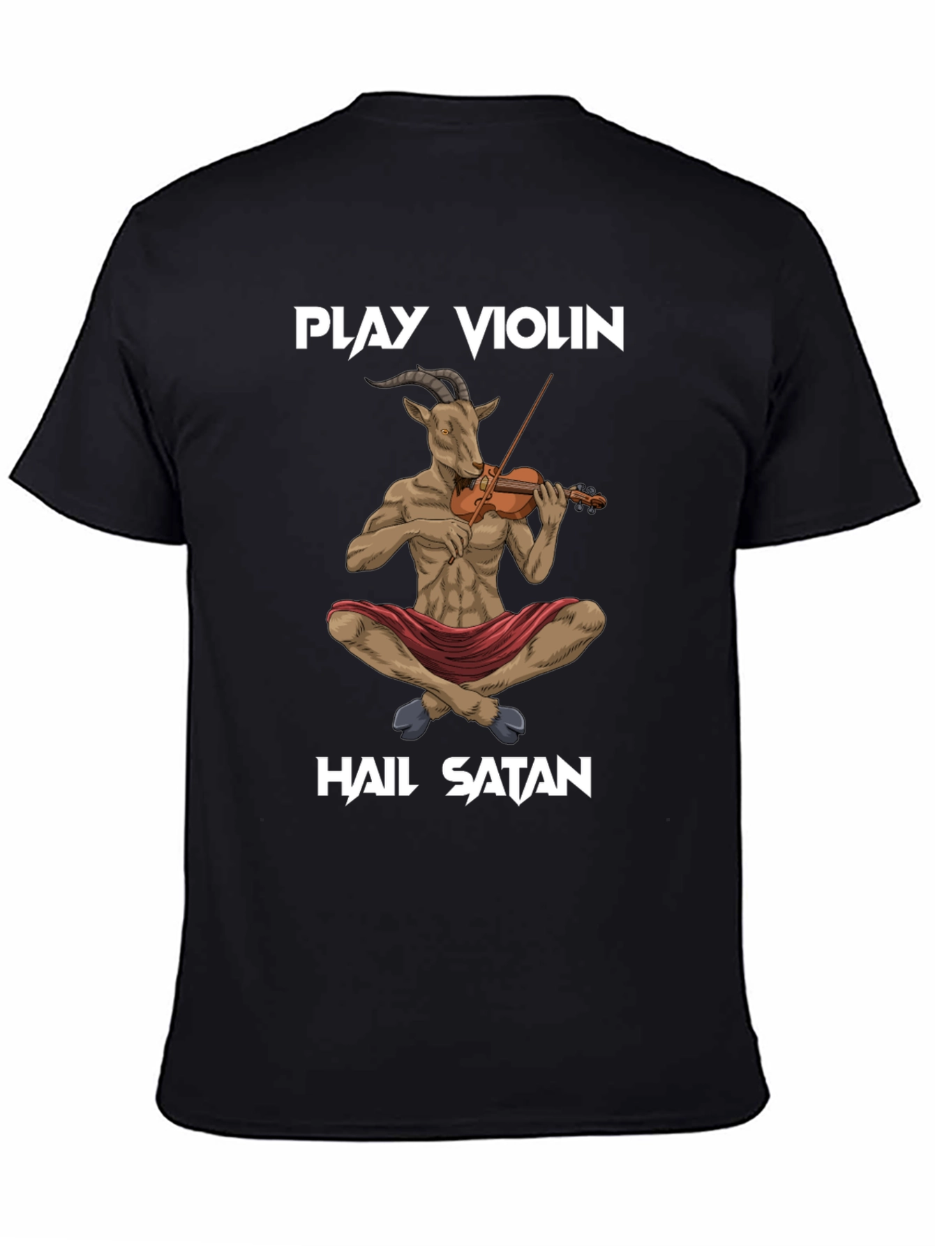 Black Play Violin, Hail Satan T-Shirt view 4