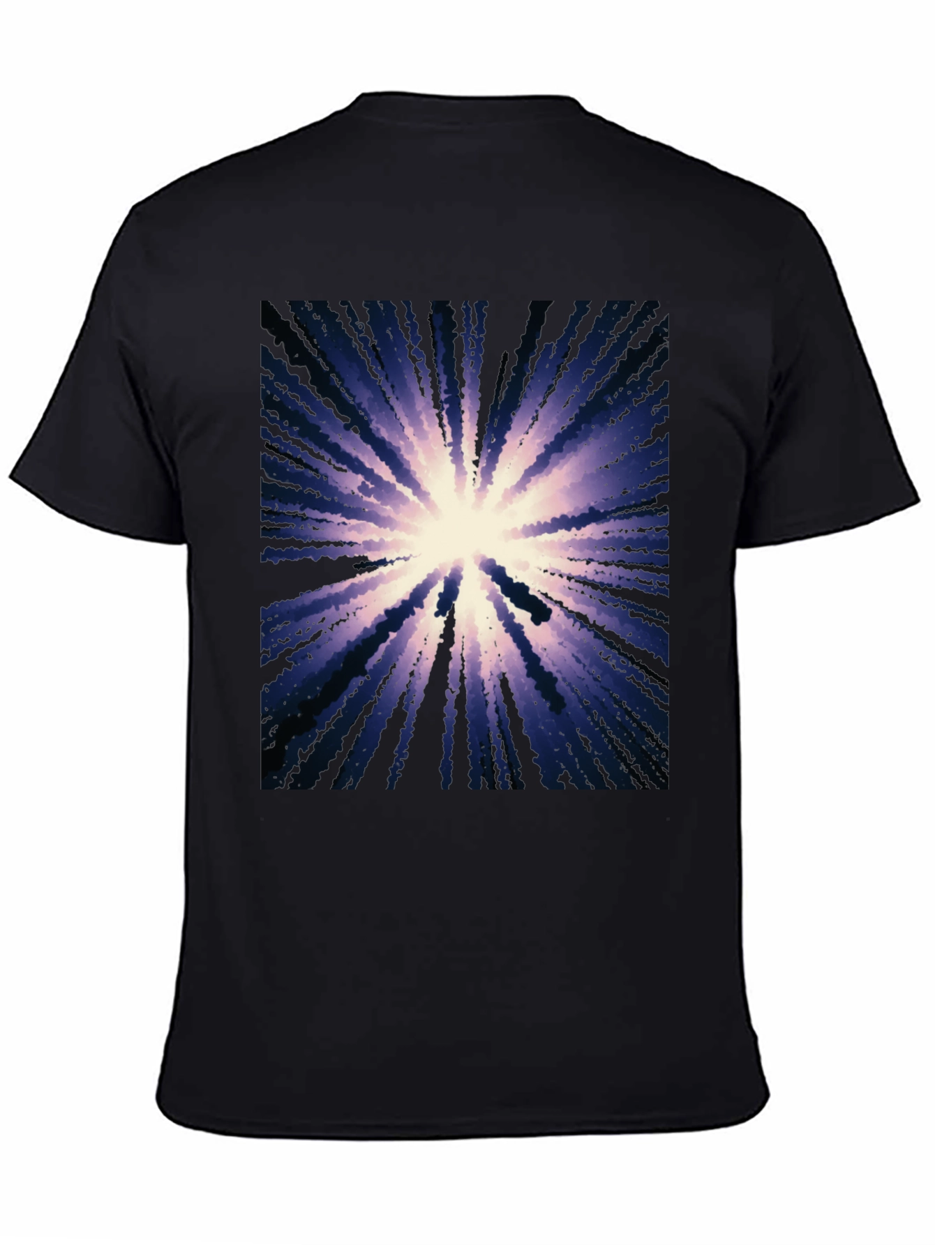 Black Abstract Burst Graphic Black T-Shirt view 4