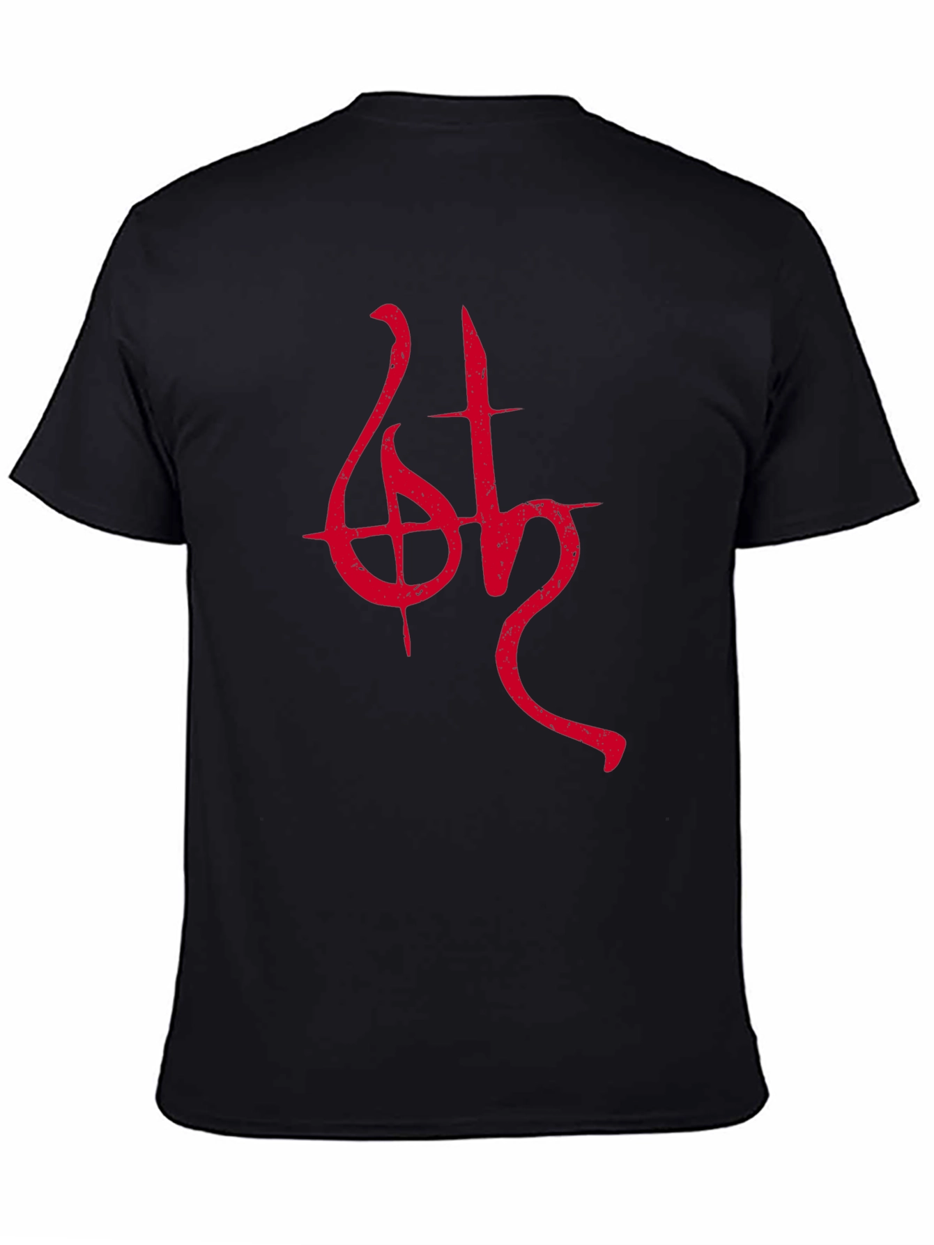 Black Black T-Shirt with Red Occult Symbol view 4
