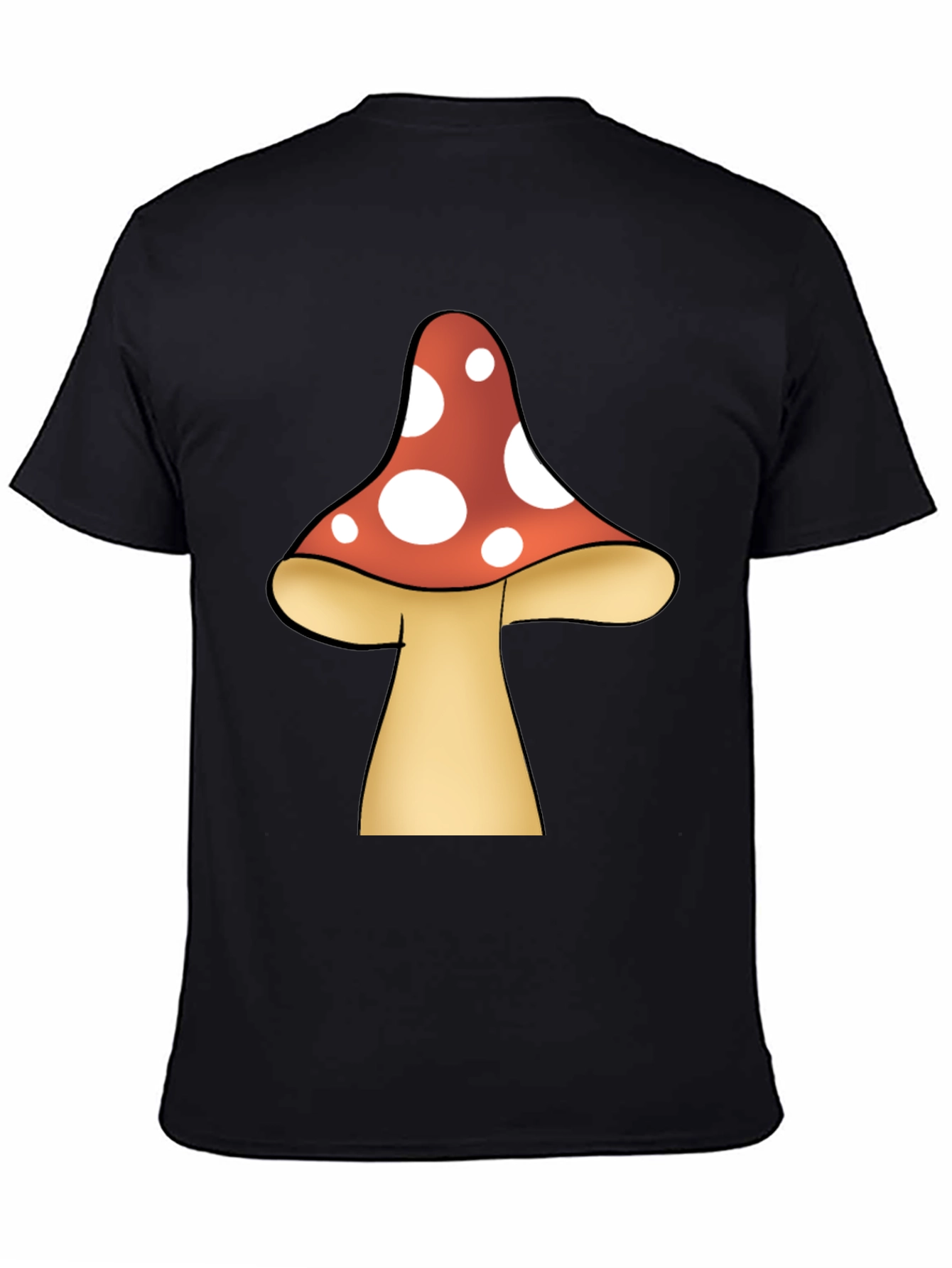 Black Mushroom Graphic Tee - Funky Black T-Shirt view 4
