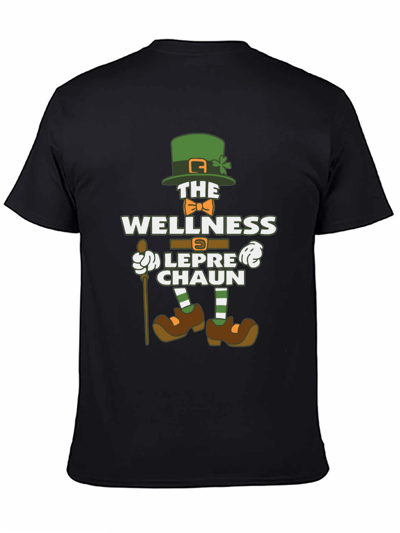 Black Wellness Leprechaun Graphic Tee - St. Patrick's Day Shirt view 4