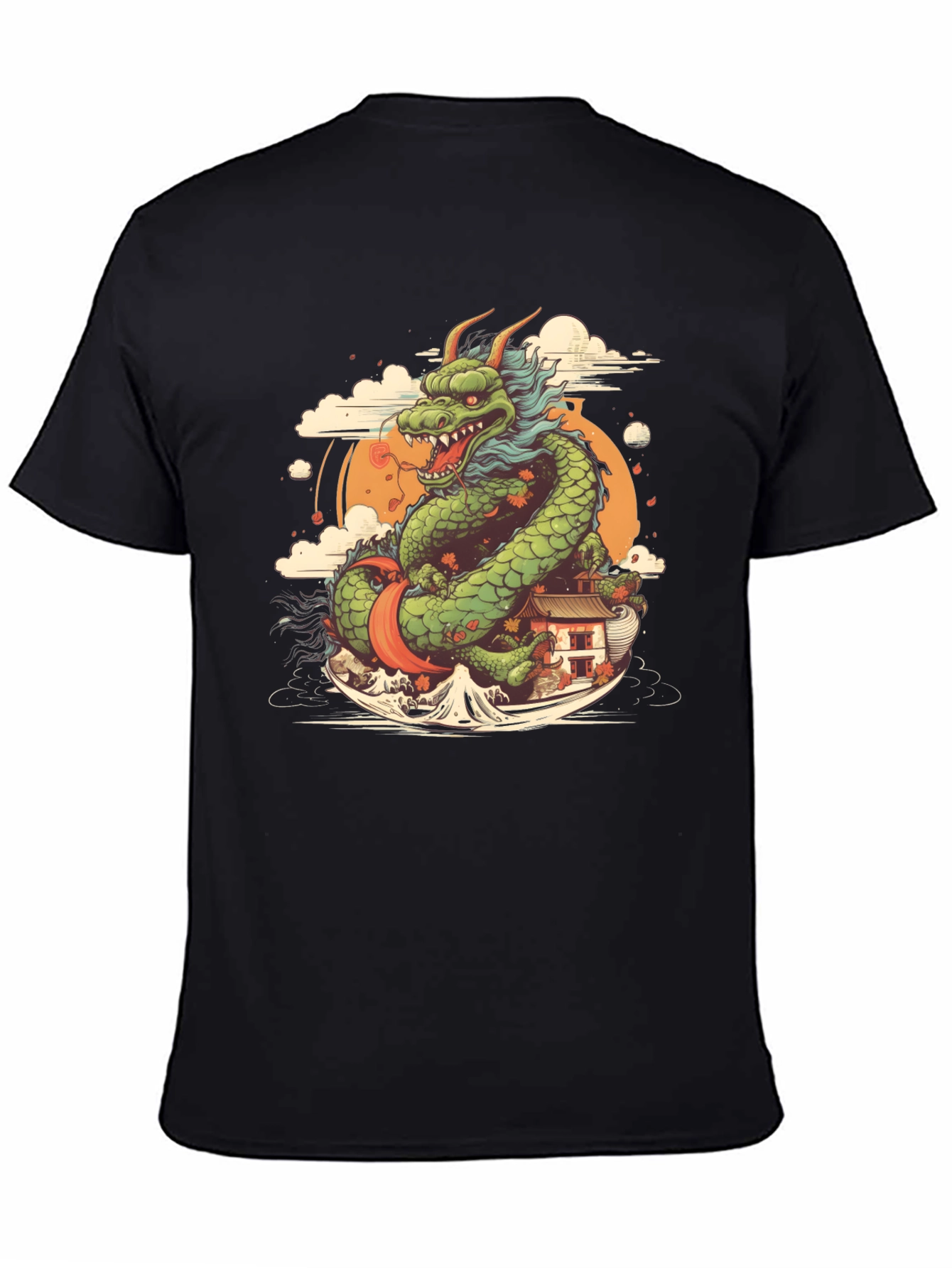 Black Dragon Graphic Tee - Japanese Art Inspired view 4