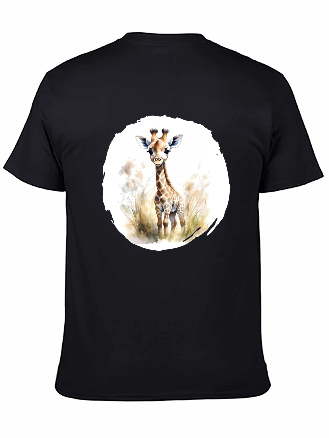 Black Giraffe Graphic Tee - Unisex Black T-Shirt view 4