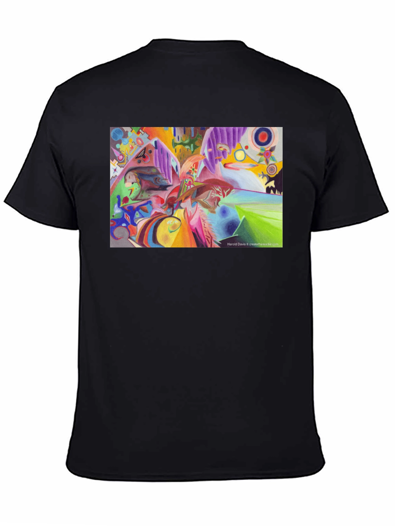 Black Abstract Art Print Tee - Stylish & Unique Design view 4