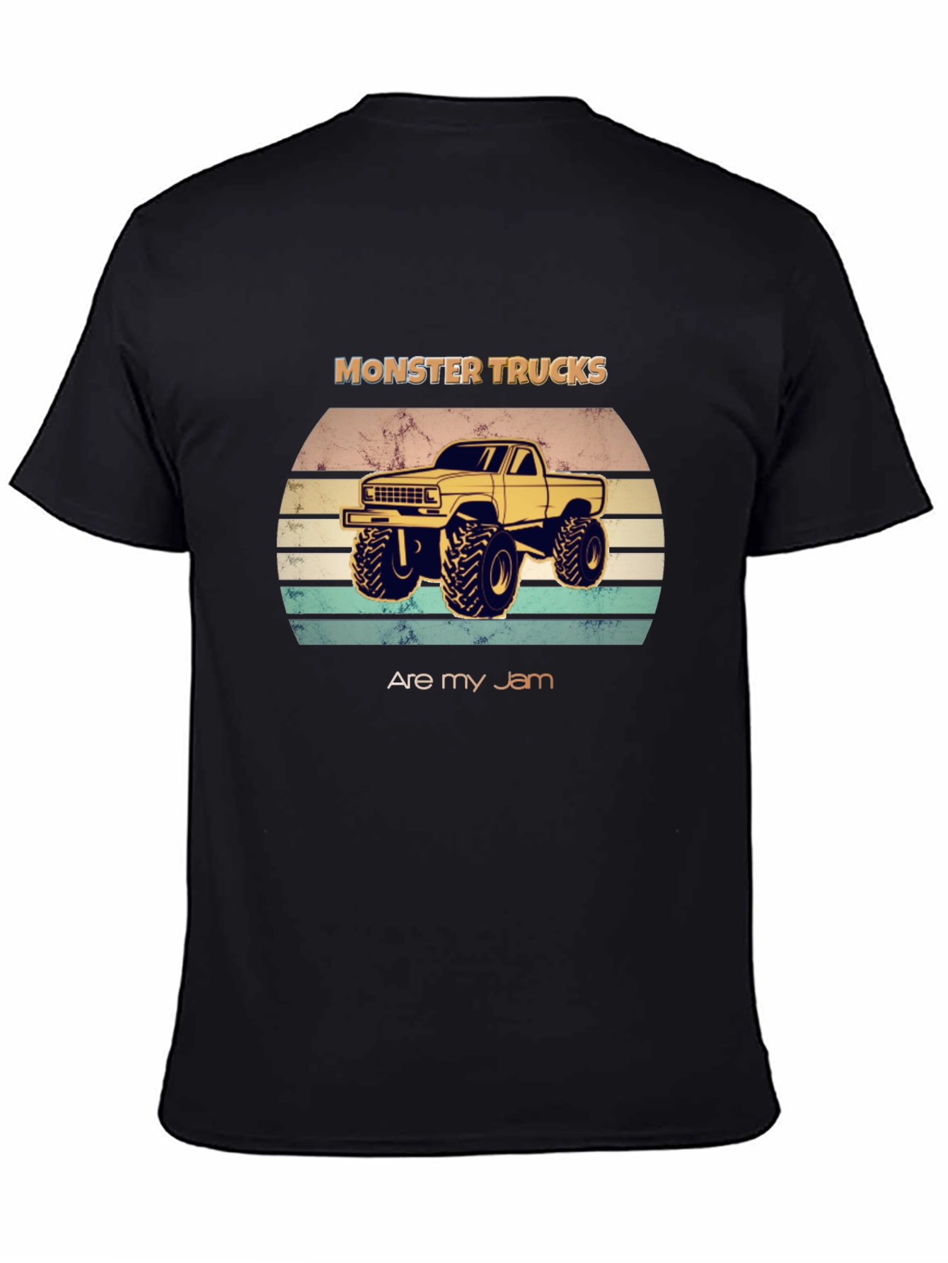 Black Monster Trucks Are My Jam T-Shirt view 4