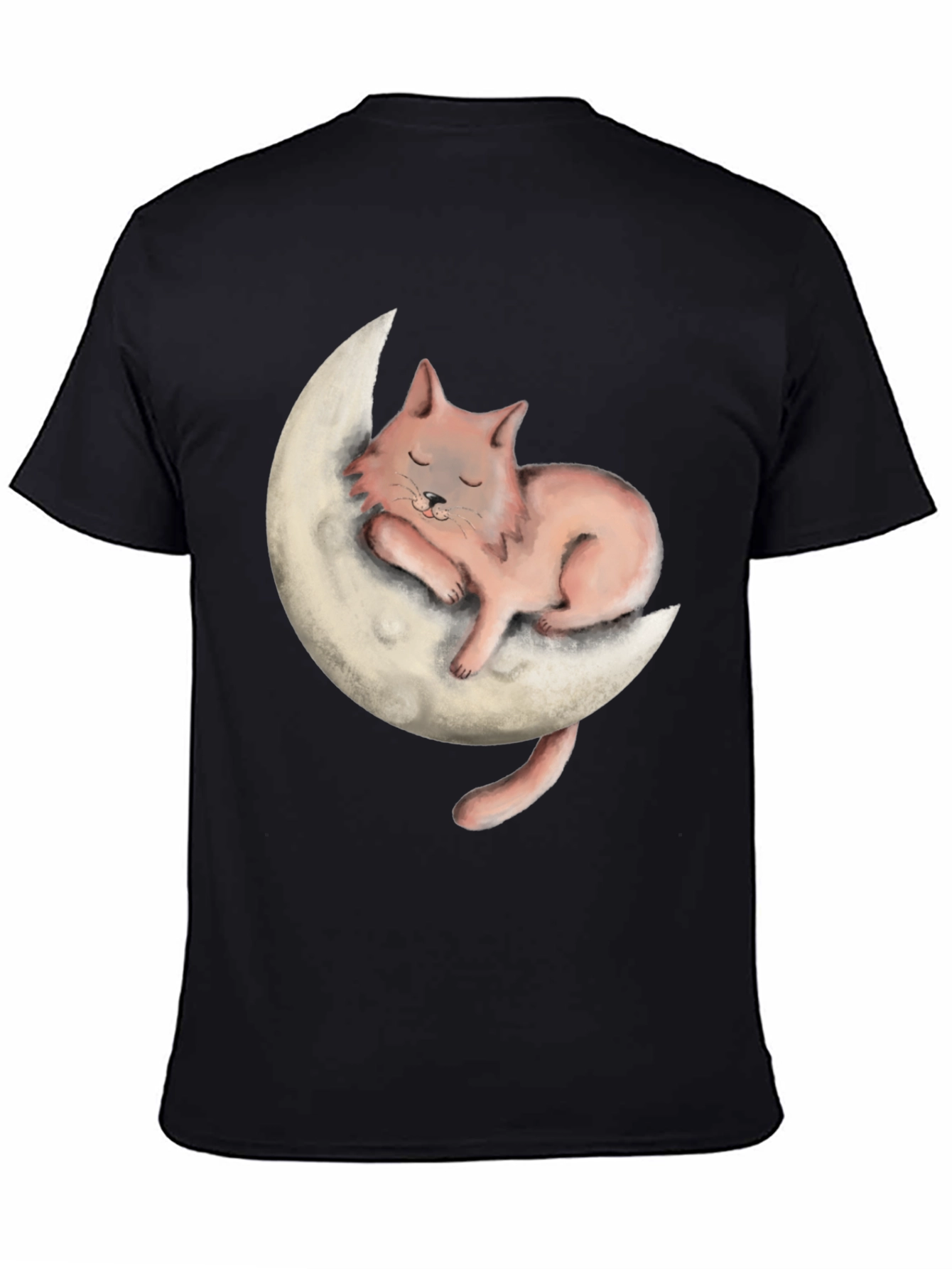 Black Cat on Moon Graphic Tee - Relaxed Fit view 4