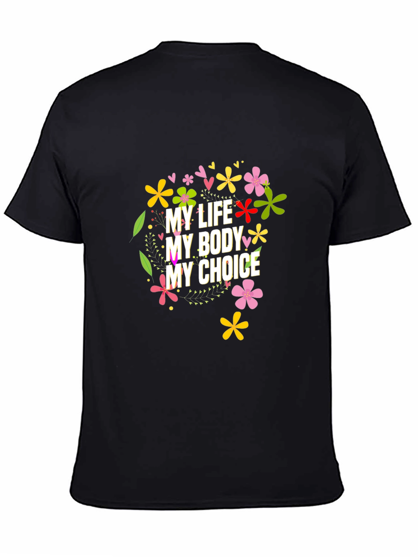 Black My Body My Choice Floral Tee view 4