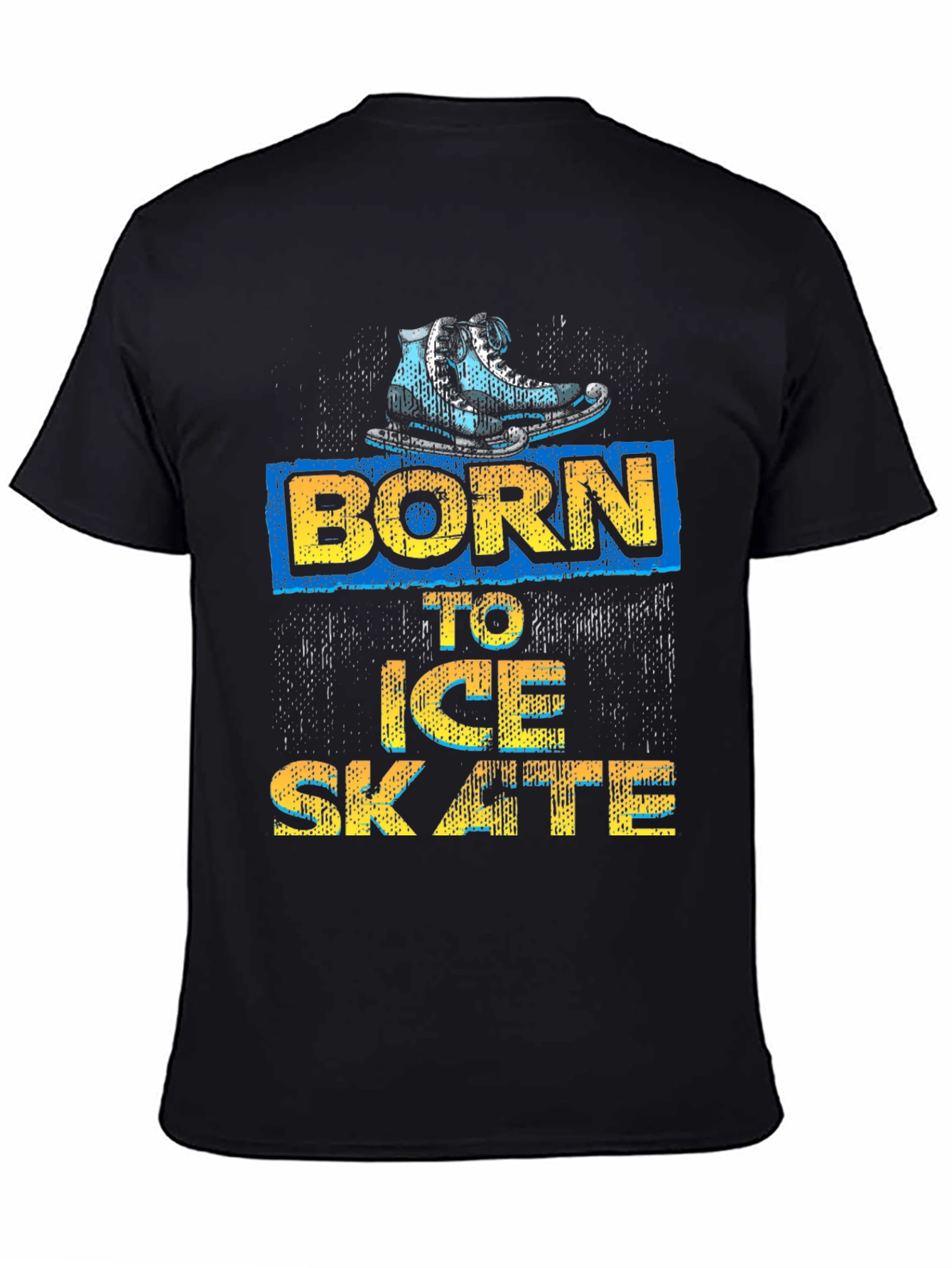 Black Born to Ice Skate Black Graphic Tee view 4