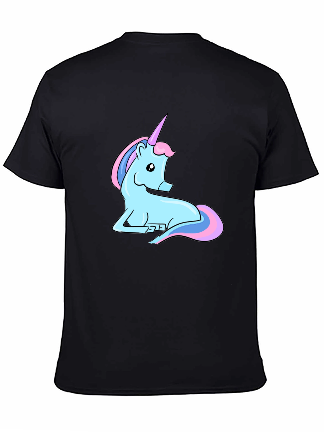 Black Unicorn Graphic Tee - Black Cotton Blend view 4
