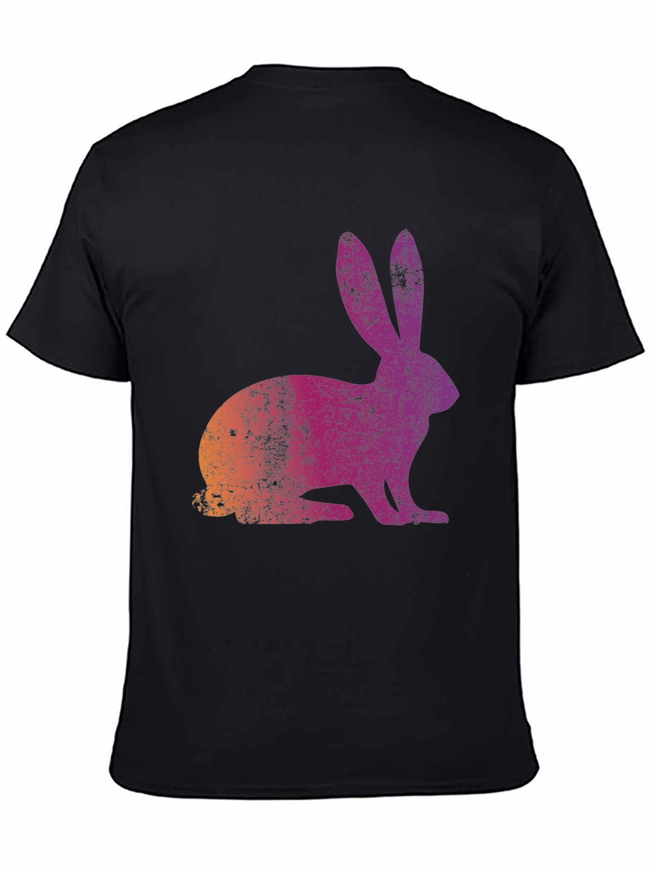 Black Retro Rabbit Graphic Tee view 4