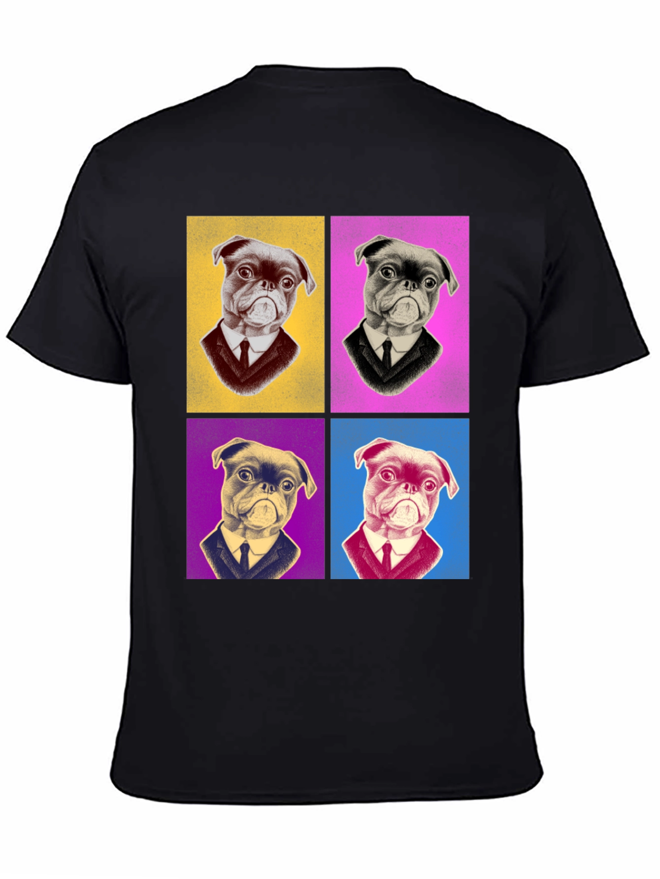 Black Pop Art Pug T-Shirt - Stylish Graphic Tee view 4