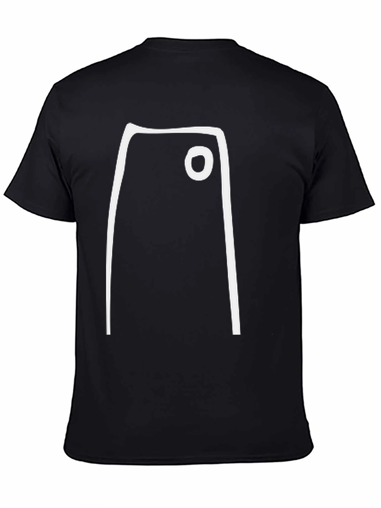 Black Minimalist Graphic Tee - Abstract White Shape on Black view 4