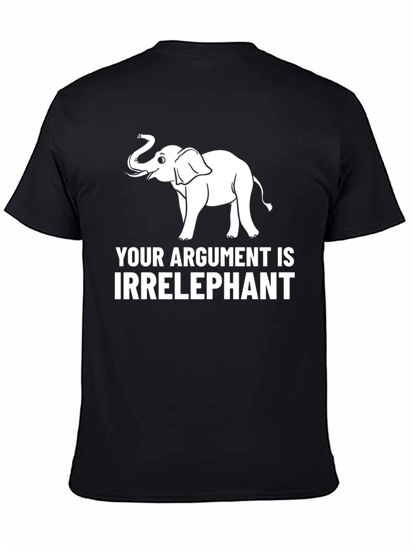 Black Irrelephant Graphic Tee - Funny Animal Pun T-Shirt view 4