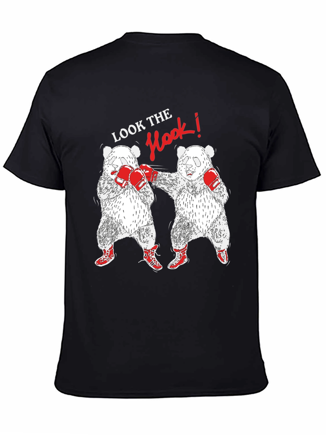 Black Panda Boxing T-Shirt: Look The Hook! view 4