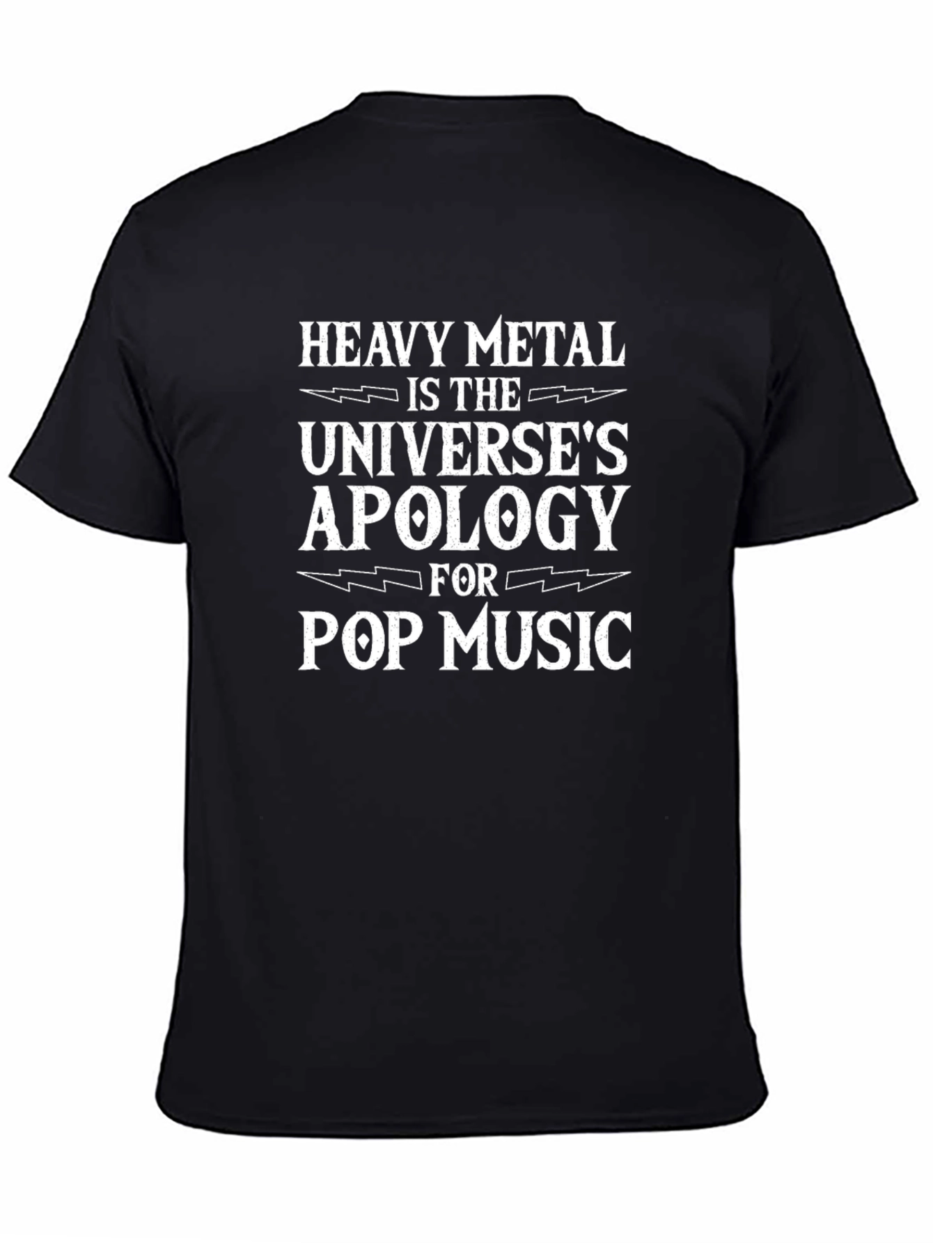 Black Heavy Metal Universe's Apology T-Shirt view 4