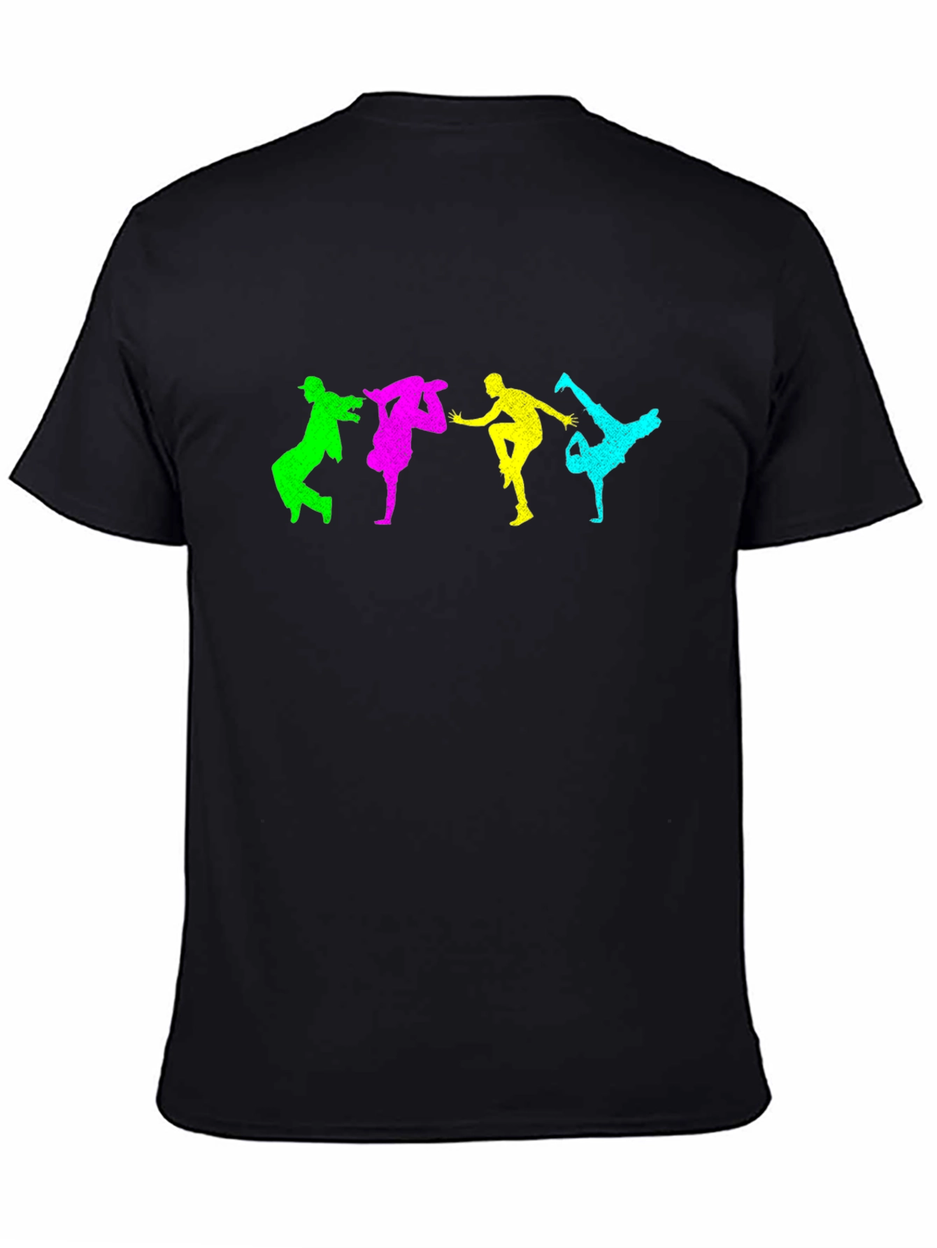 Black Colorful Breakdance Graphic T-Shirt view 4