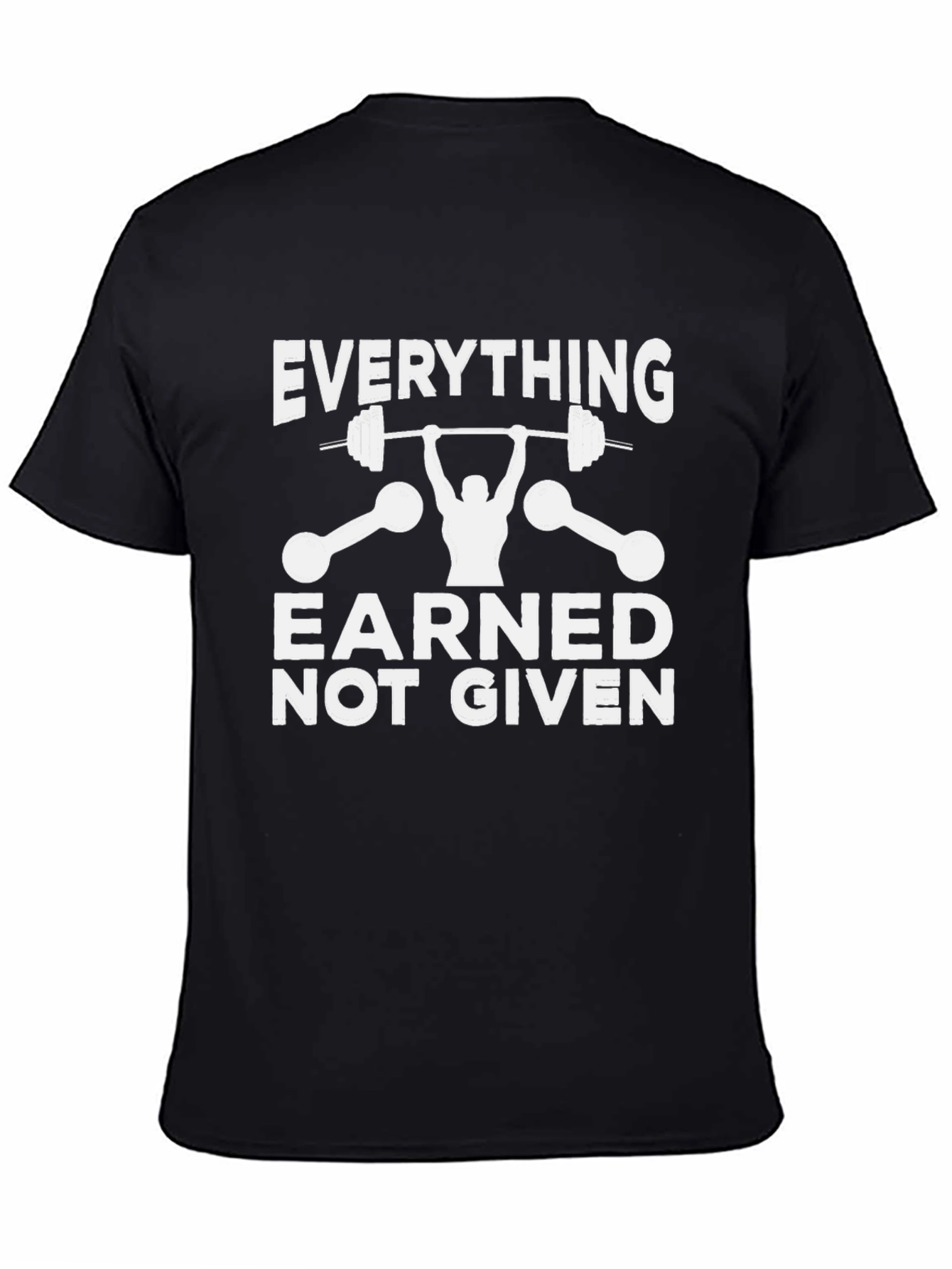 Black Everything Earned Gym Black T-Shirt view 4