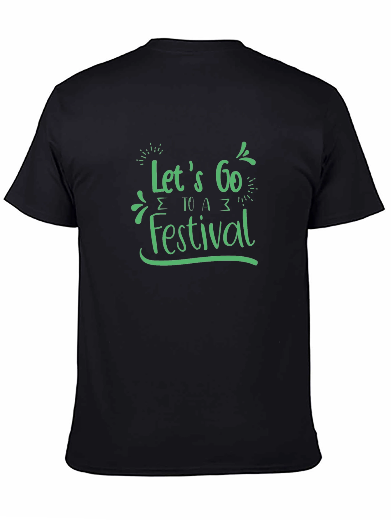Let's Go to a Festival Black Graphic Tee - 4